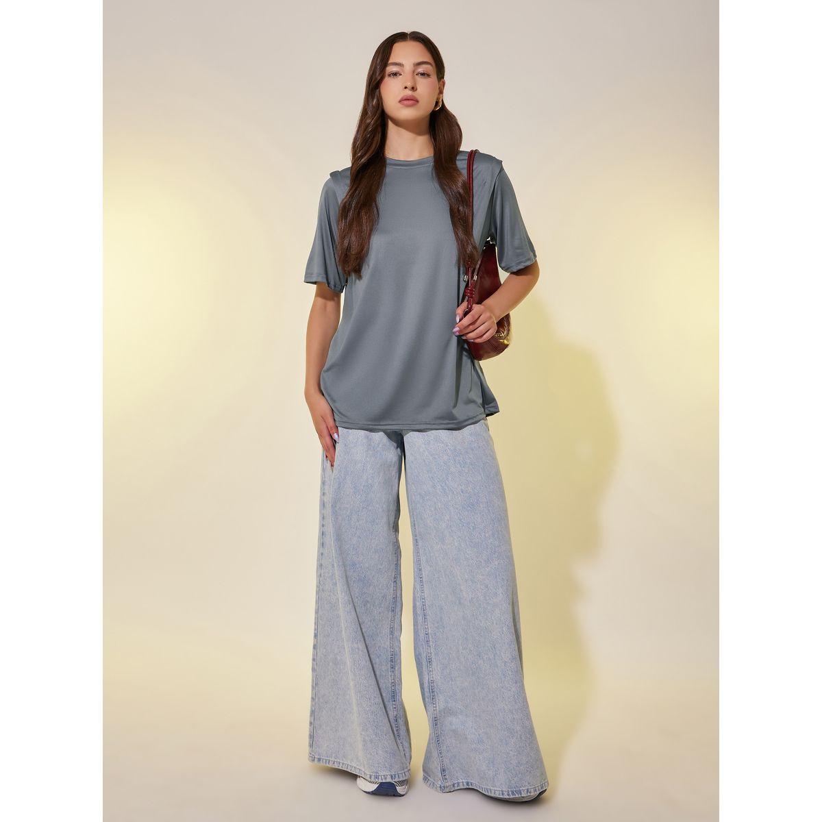 Styli Solid Round Neck Oversized T-Shirt-women-clothing-tshirts-image-2