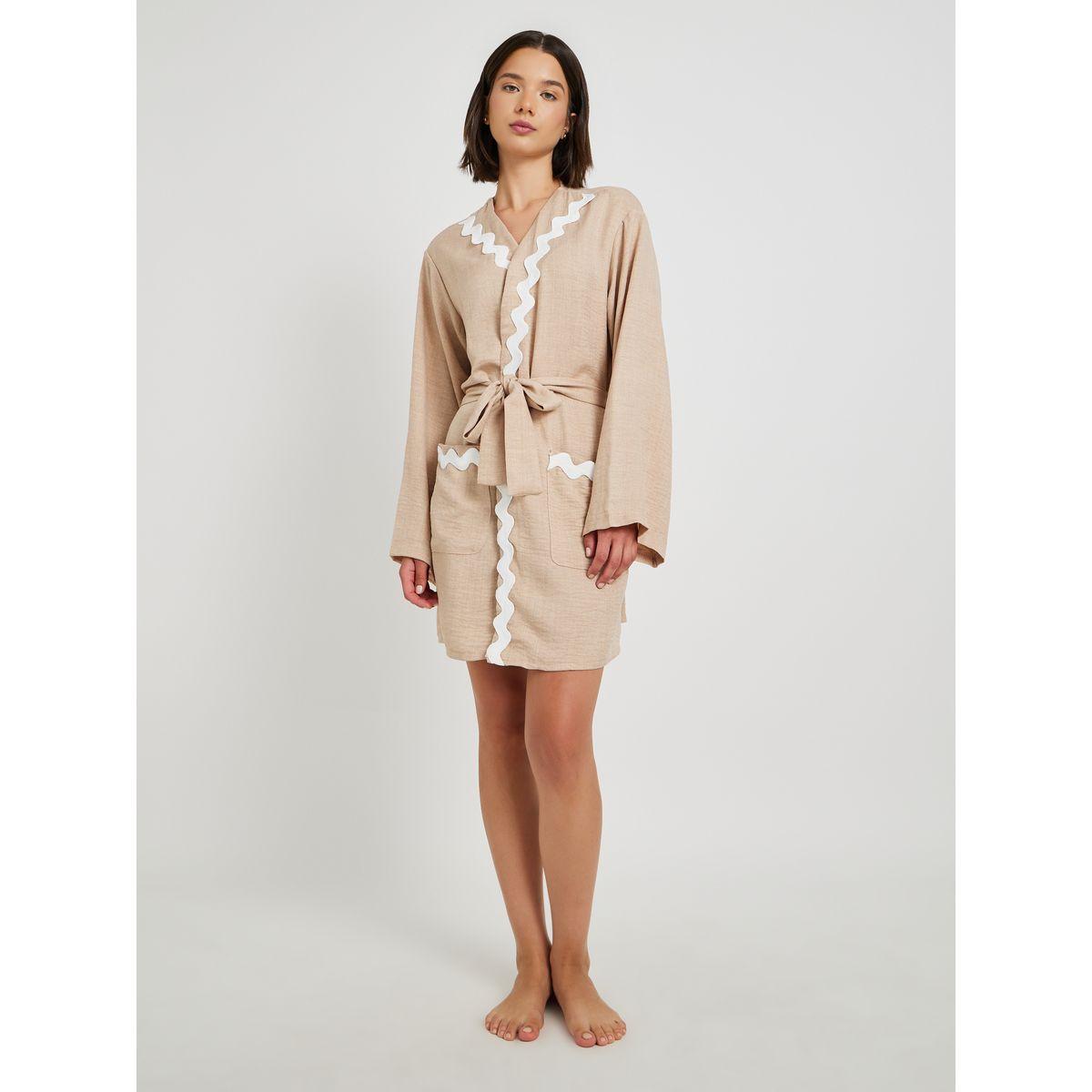 روب بأكمام طويلة وحزام خصر-women-clothing-nightwear-robes-image-1