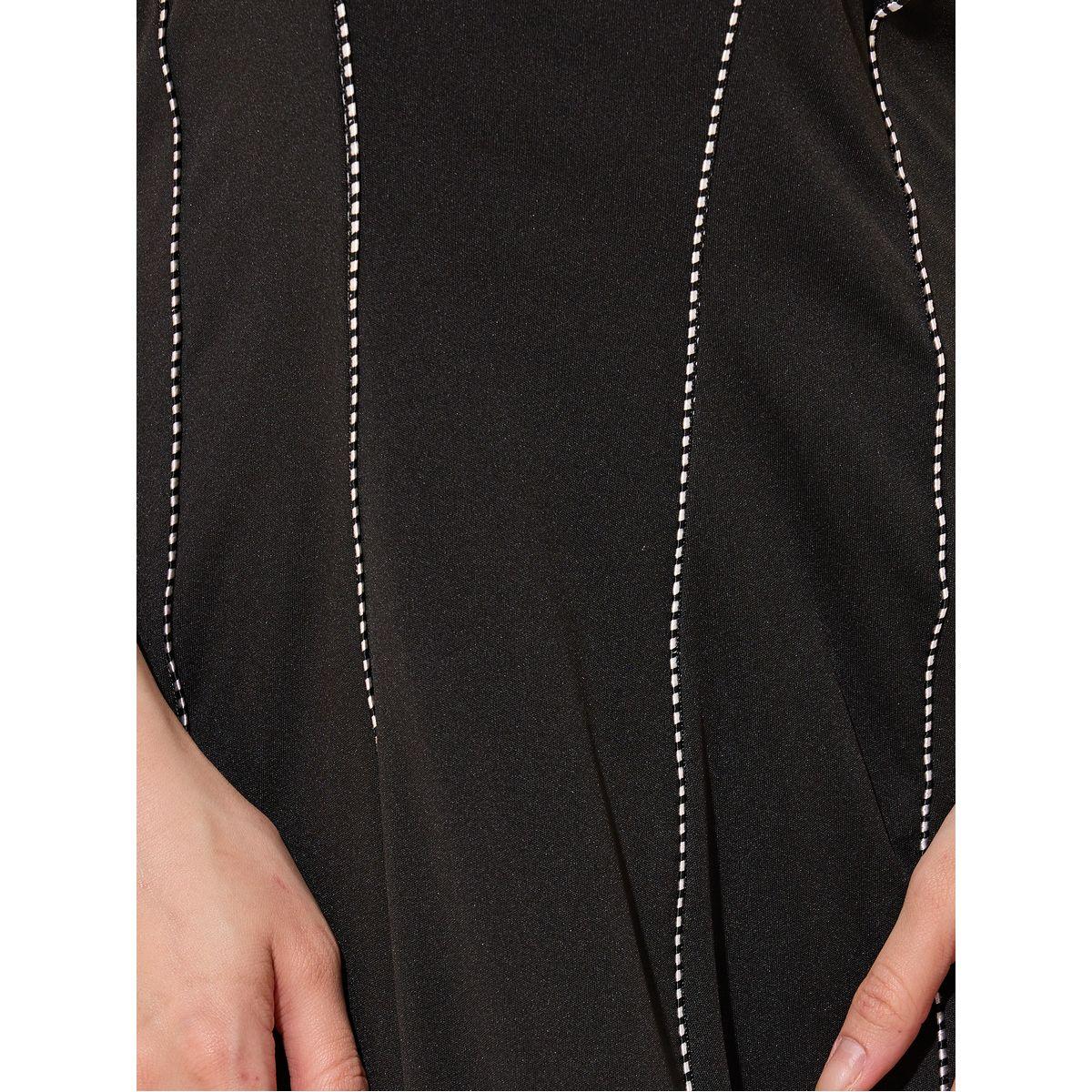 Styli Solid Contrast Trim Sleeveless A-Line Midi Dress-women-clothing-dresses-image-4