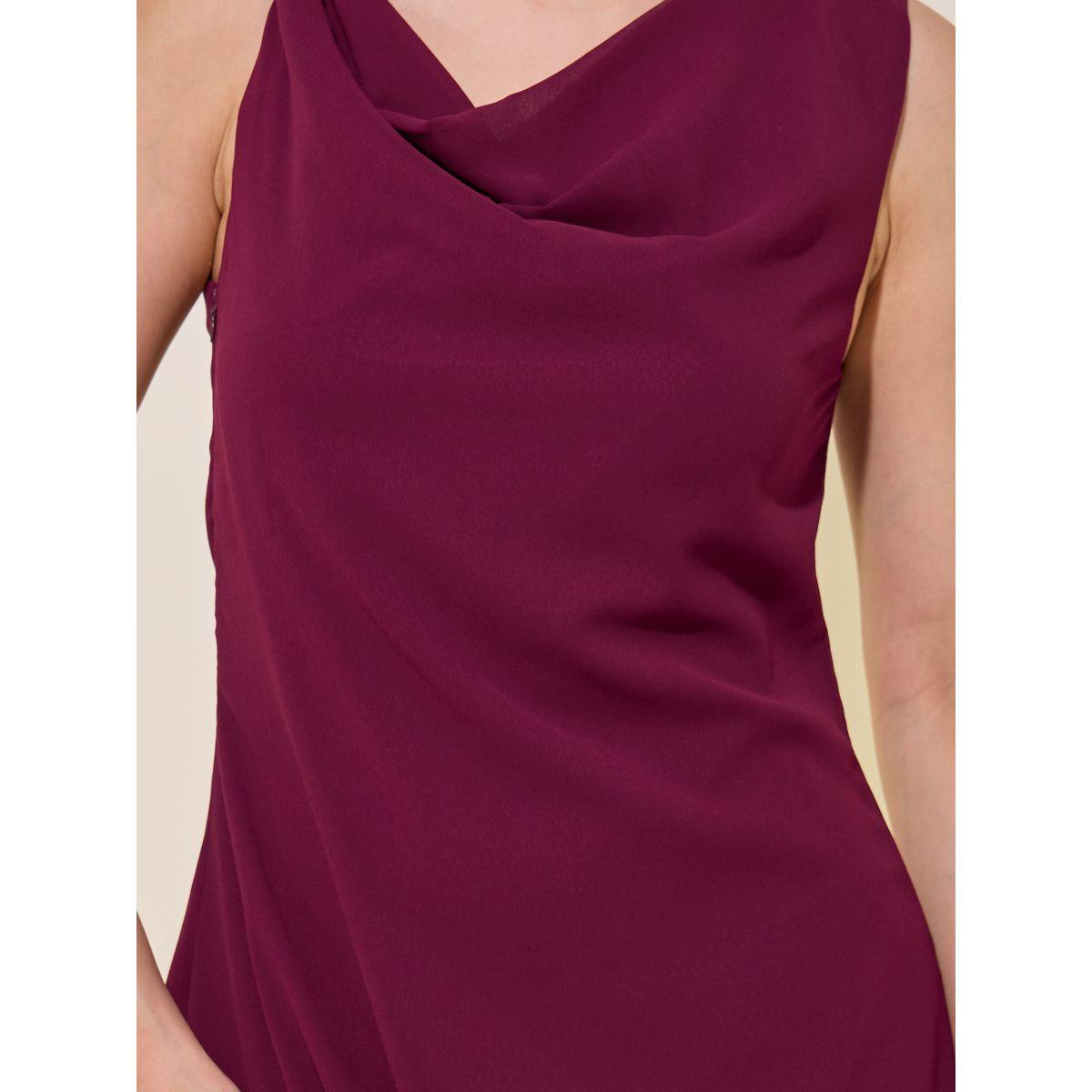 فستان ميدي سادة بحافة واسعة وياقة منسدلة-women-clothing-dresses-image-4