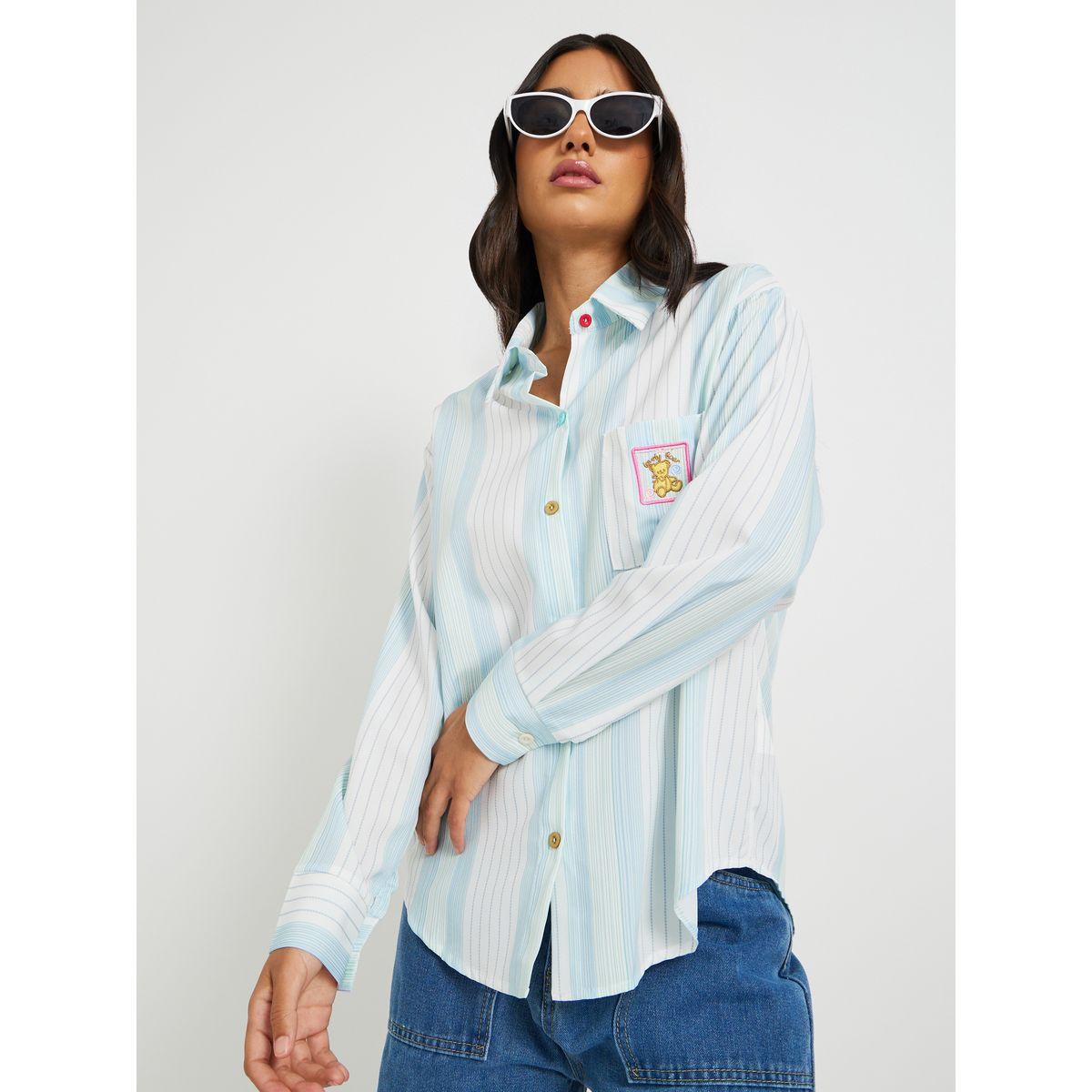 بلوزة فضفاضة مخططة بتفاصيل مُطرّزة-women-clothing-shirtsandblouses-shirts-image-1