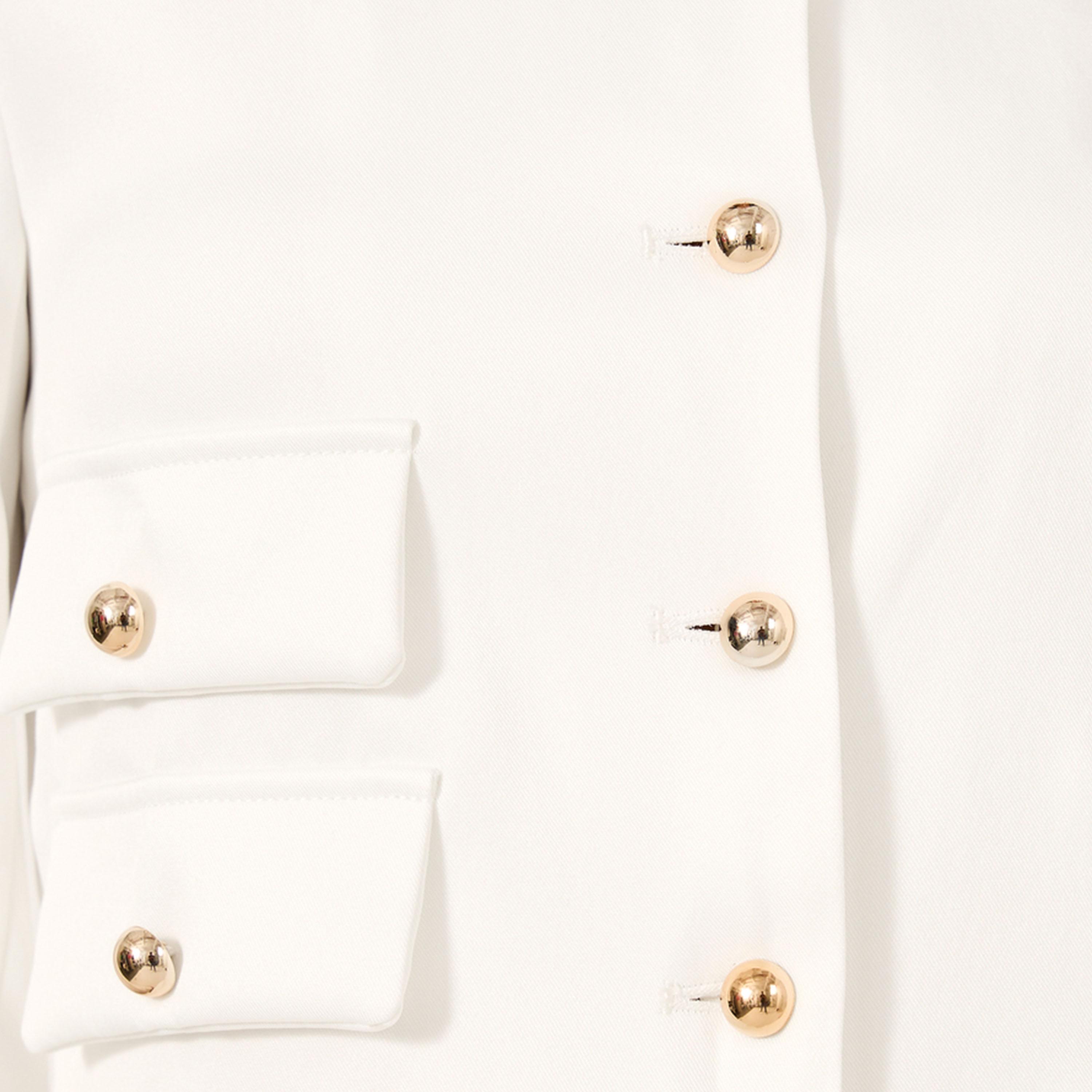 Take Two Women White Solid Stand Collar Cropped Blazer-women-clothing-coatsandjackets-blazers-image-3