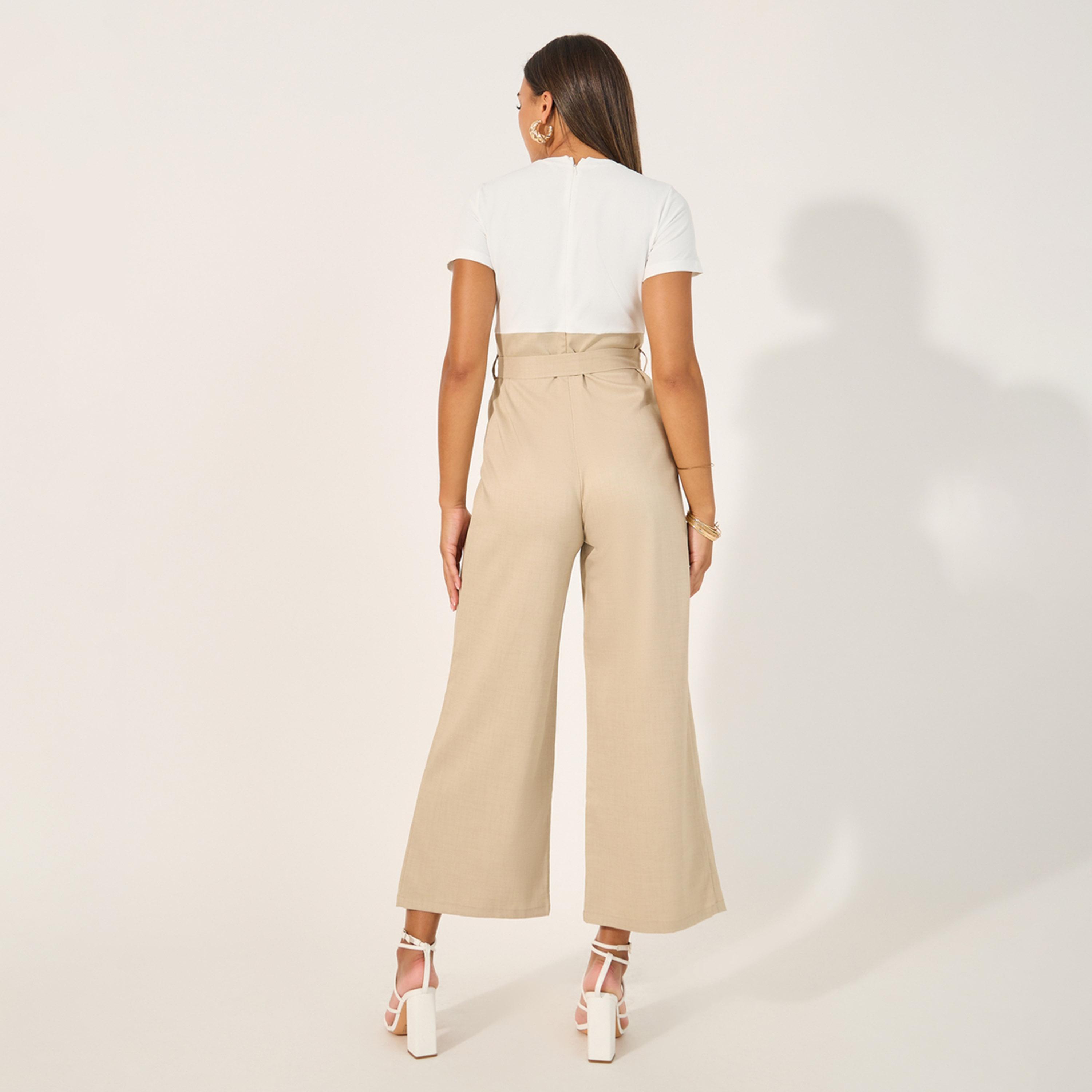 Take Two Color Block Short Sleeve Wide Leg Jumpsuit-women-clothing-jumpsuits-image-5