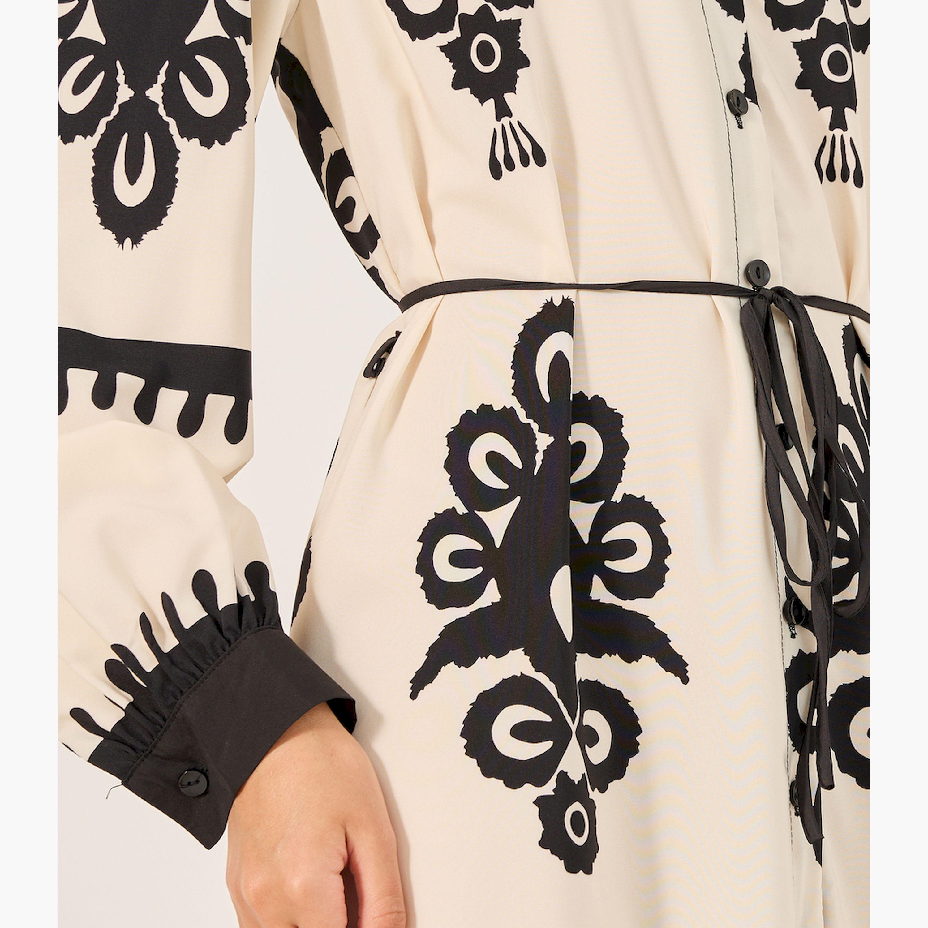 Take Two All Over Print V Neck Shirt Midi Dress-women-clothing-dresses-image-4