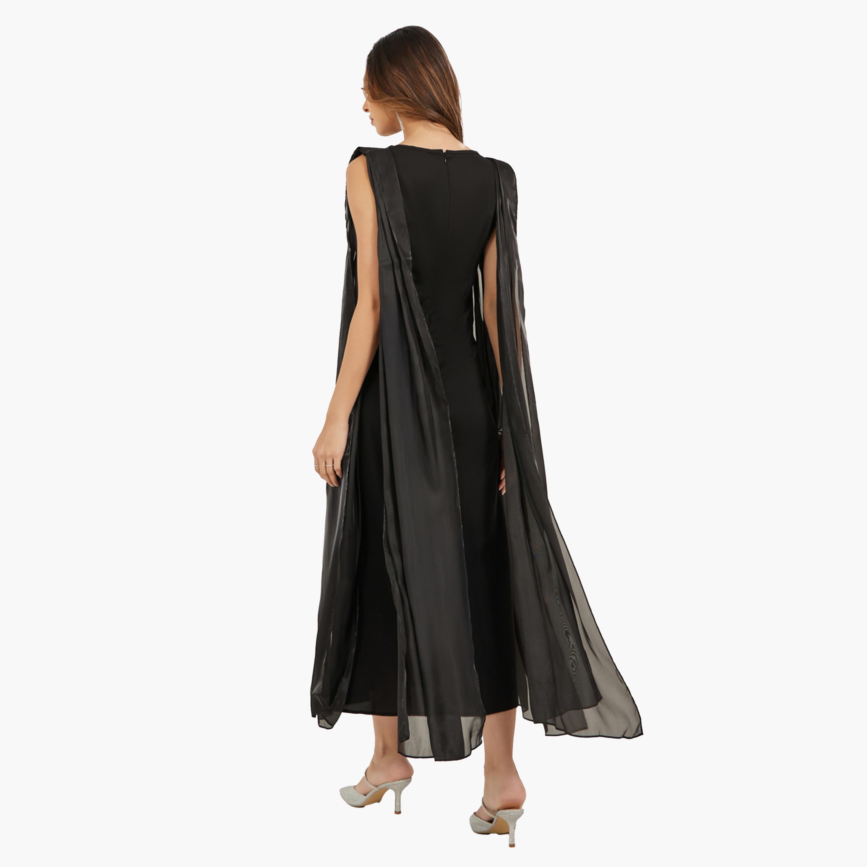 Take Two Women Solid V Neck Sleeveless A-Line Maxi Dress-women-clothing-dresses-image-5