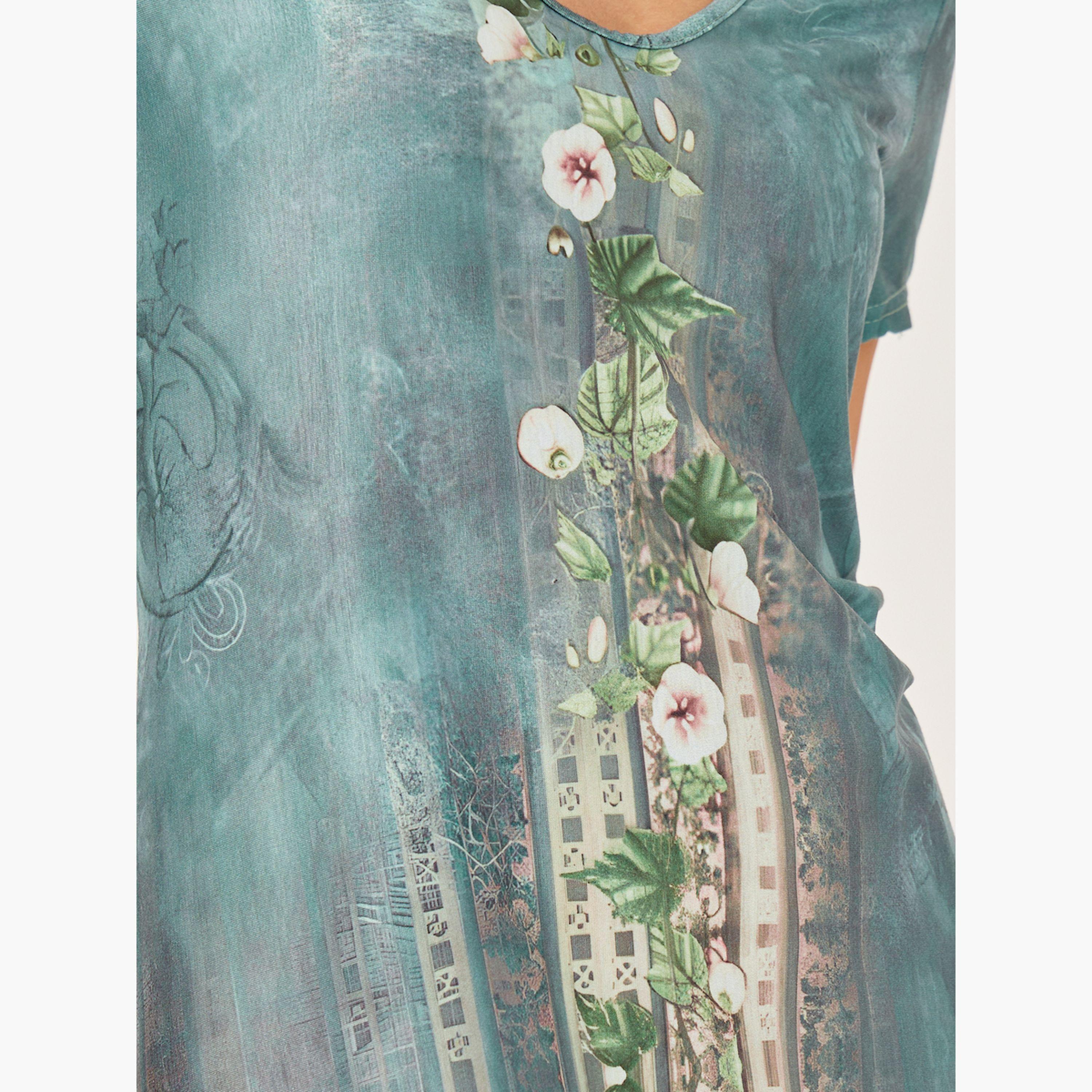Take Two Allover Print Short Sleeve Maxi Dress-women-clothing-dresses-image-4