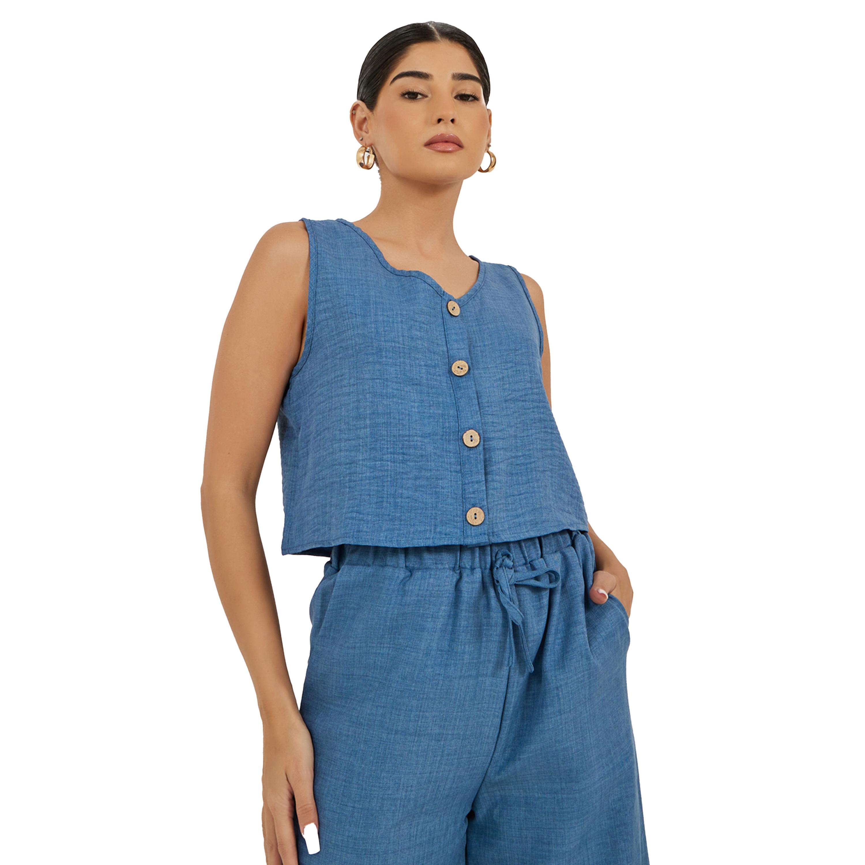 Take Two Solid Cropped Tank Top and Wide Leg Pants Co-Ords-women-clothing-coordsets-image-2