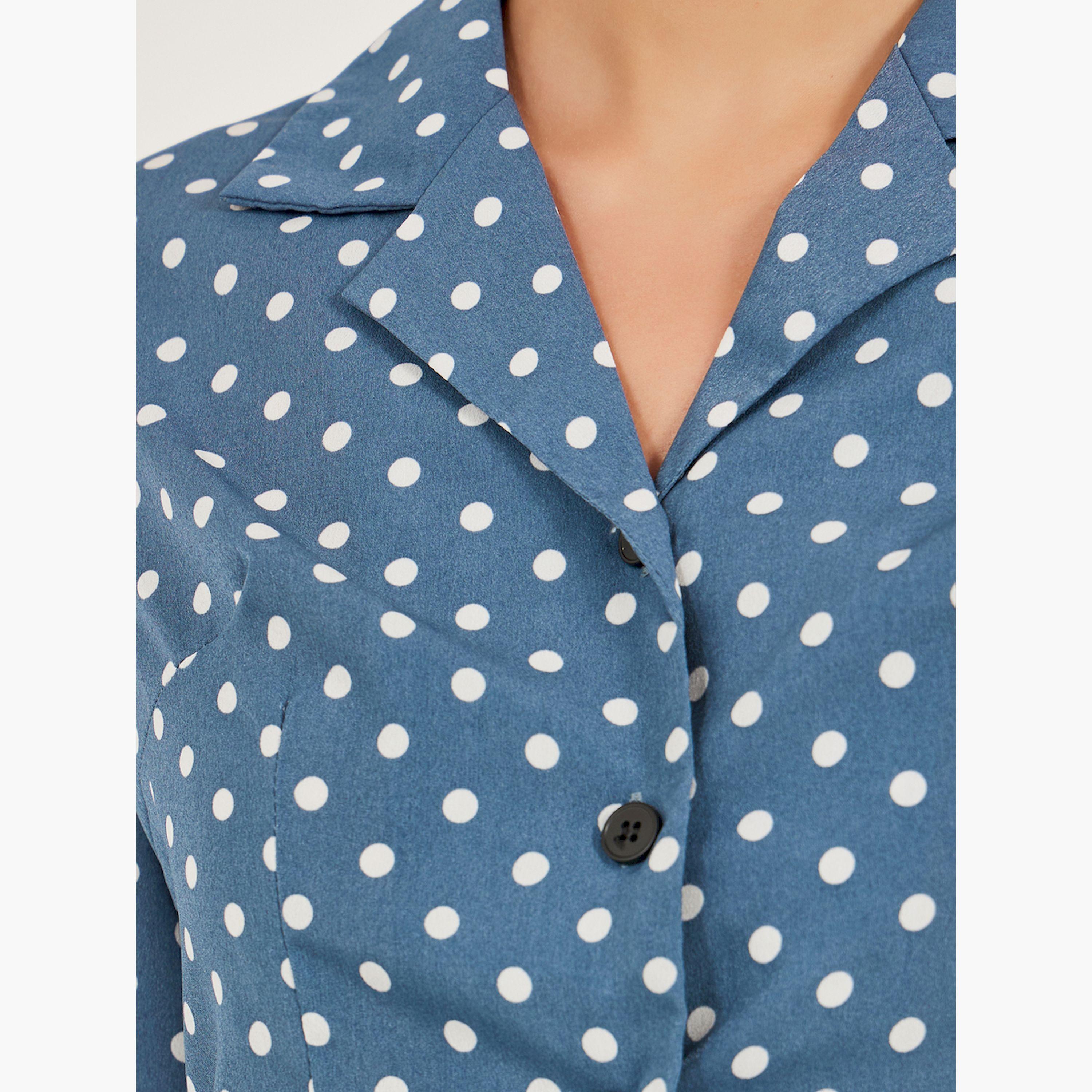 Take Two Polka Dot Print Long Sleeve Crop Shirt-women-clothing-shirtsandblouses-shirts-image-5