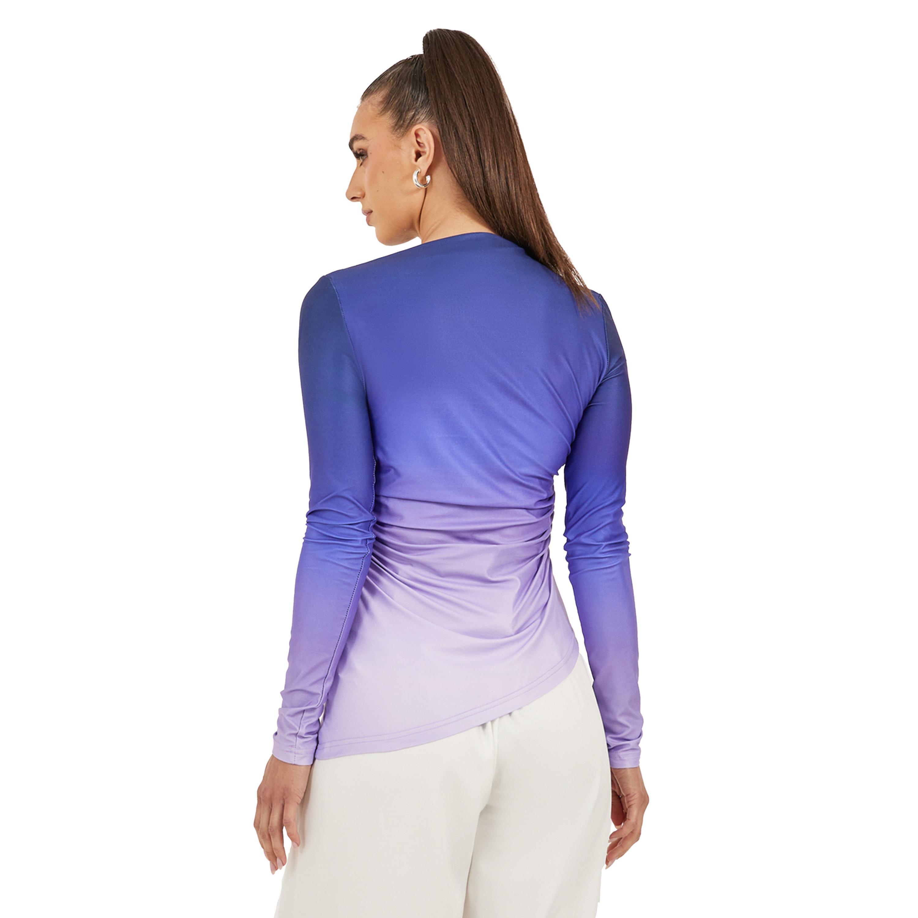 تيشيرت بطبعة أومبري وحافة غير متماثلة الطول-women-clothing-tshirts-image-5