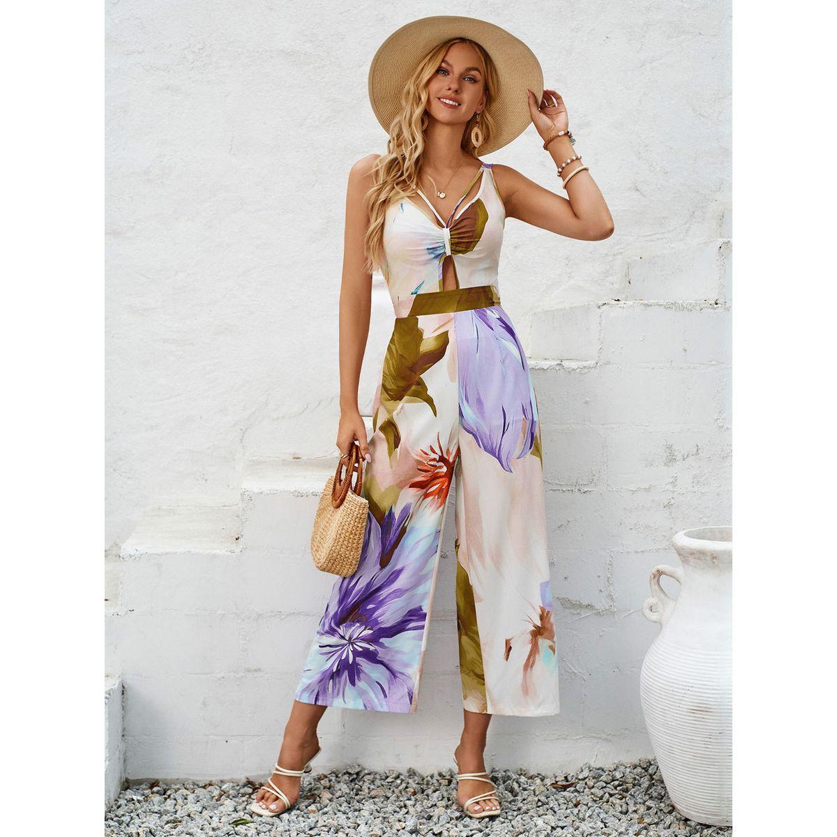 Styli Allover Plant Print Cami Jumpsuit-women-clothing-jumpsuits-image-1