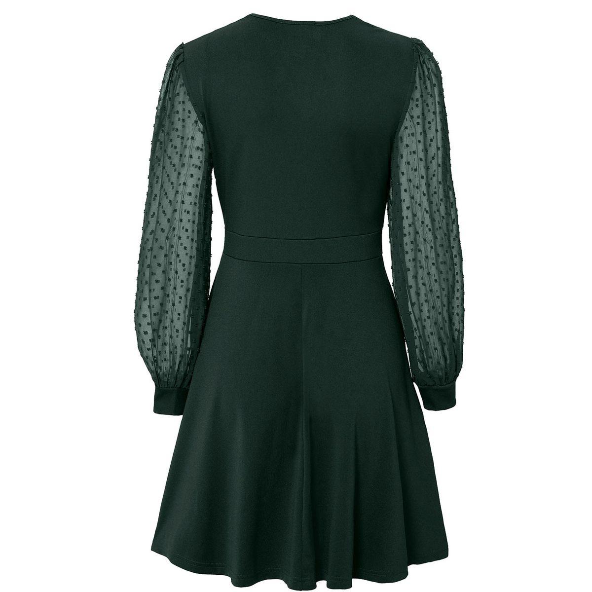 فستان سادة بطول الركبة وحافة واسعة-women-clothing-dresses-image-8