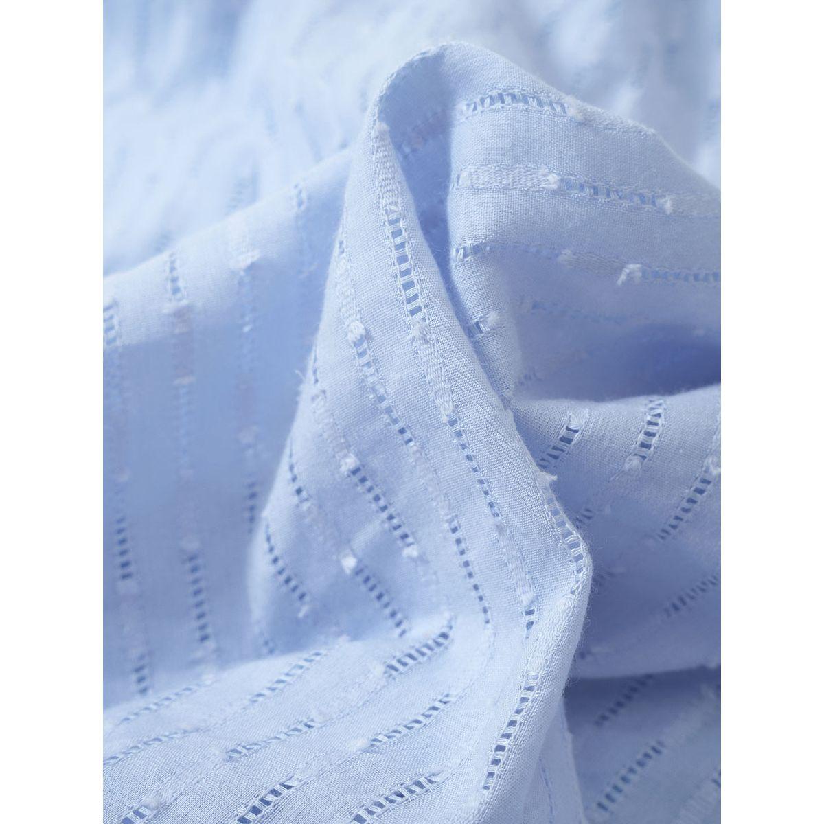Styli Casual Blue Solid Ruffle Sleeve V Neck Midi Dress-women-clothing-dresses-image-5