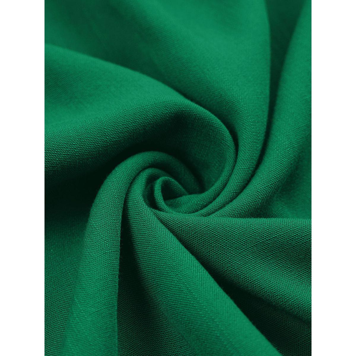 Styli Green Solid Strappy A-Line Casual Dress-women-clothing-dresses-image-4