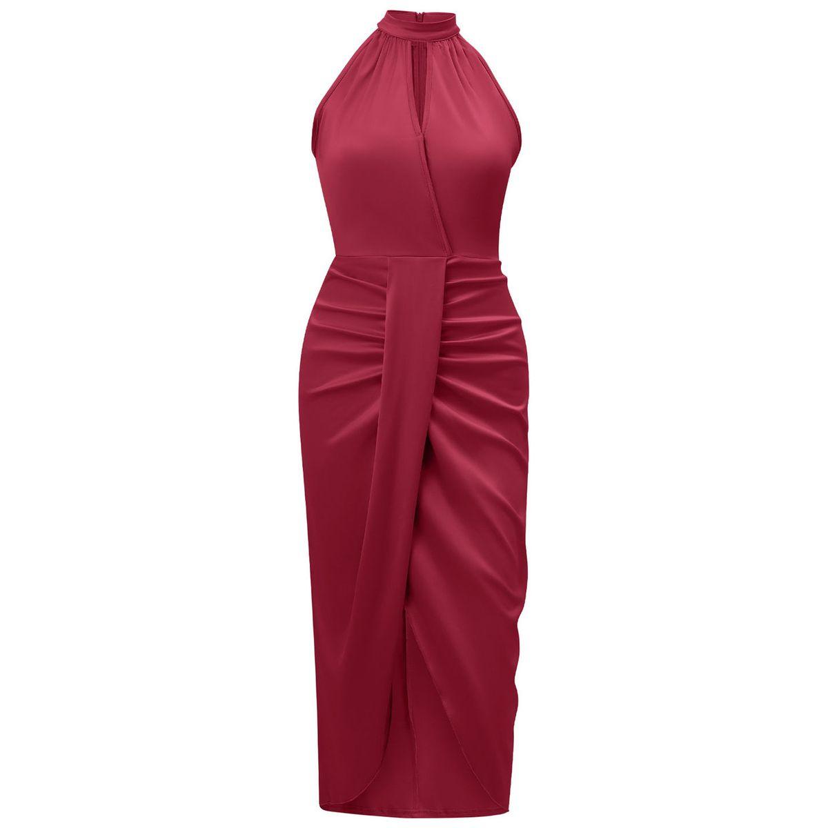 فستان ميدي بديكون ساتان بياقة هولتر-women-clothing-dresses-image-13