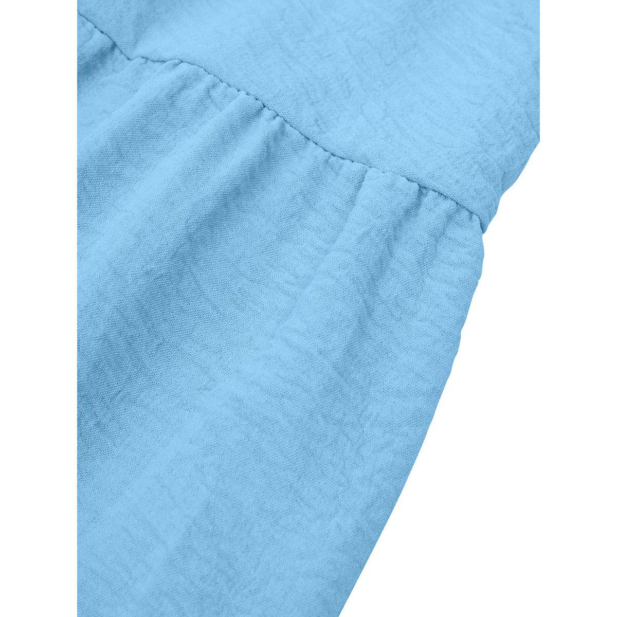Styli Yellow Solid A-Line Casual Short Sleeve Midi Dress-women-clothing-dresses-image-6