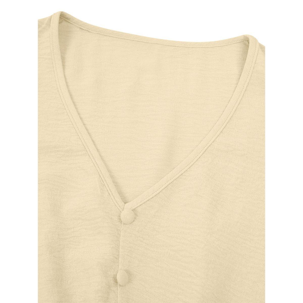 Styli Yellow Solid A-Line Casual Short Sleeve Midi Dress-women-clothing-dresses-image-5
