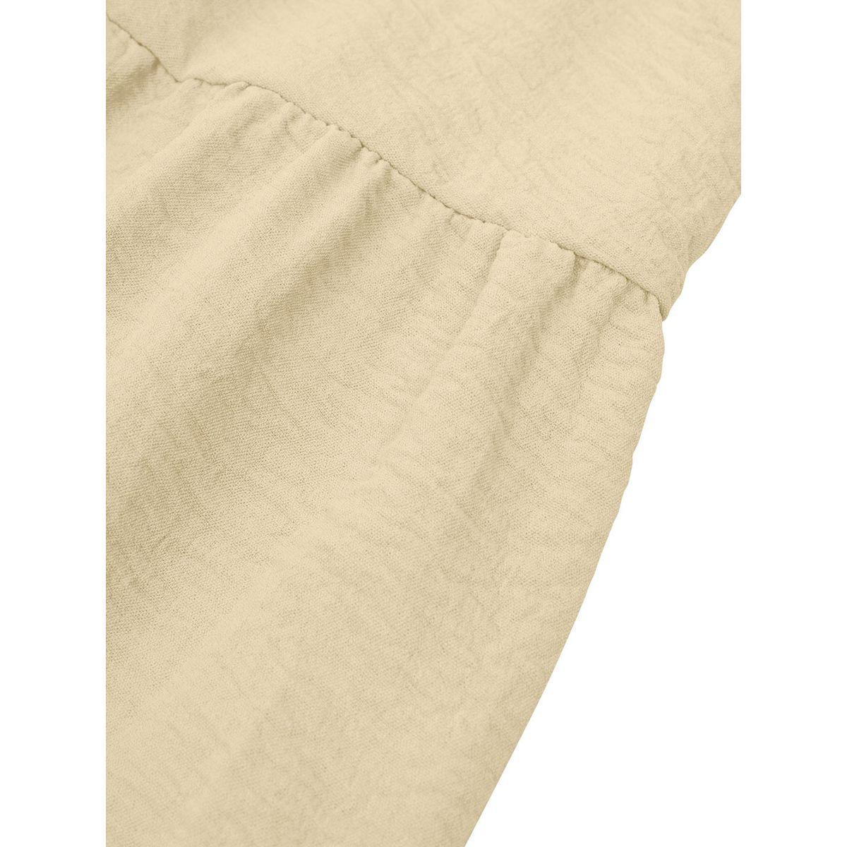 Styli Yellow Solid A-Line Casual Short Sleeve Midi Dress-women-clothing-dresses-image-6