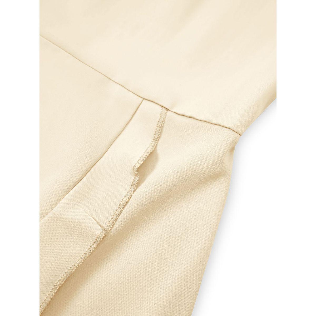 Styli Beige Solid Short Sleeve Layered Hem Mini Dress-women-clothing-dresses-image-3