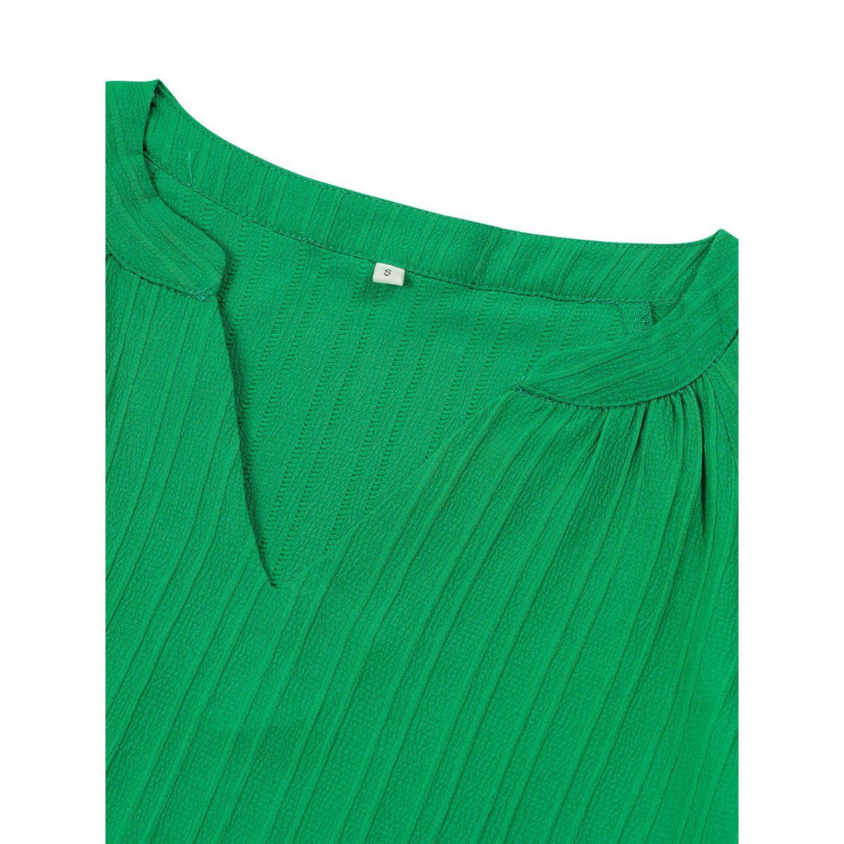 بلوزة سادة بتفاصيل مضلعة وأكمام بشق-women-clothing-shirtsandblouses-blouses-image-5
