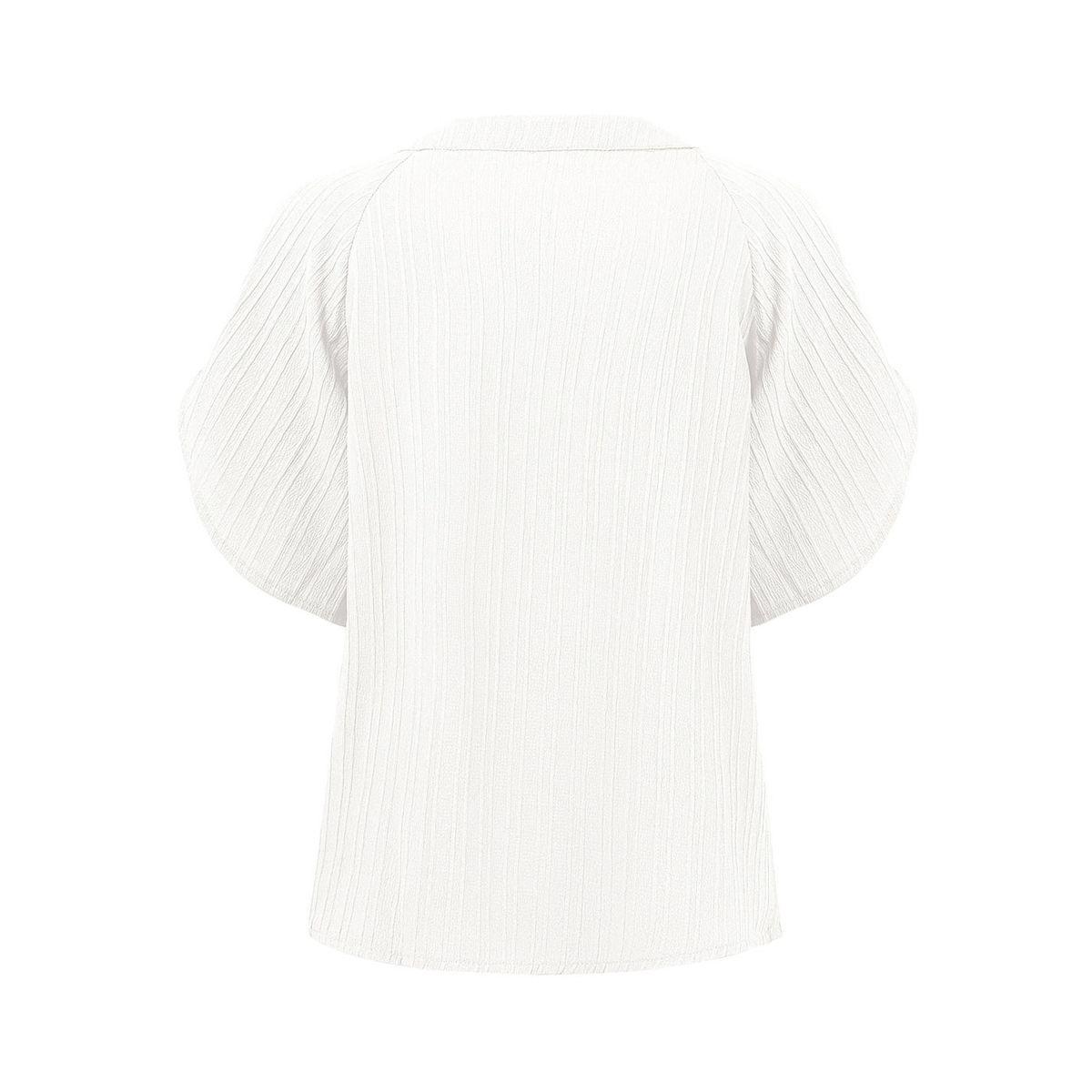 Styli Solid V Neck Slit Cut Sleeve Blouse-women-clothing-shirtsandblouses-blouses-image-2