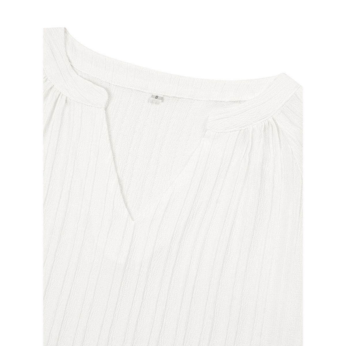 Styli Solid V Neck Slit Cut Sleeve Blouse-women-clothing-shirtsandblouses-blouses-image-3