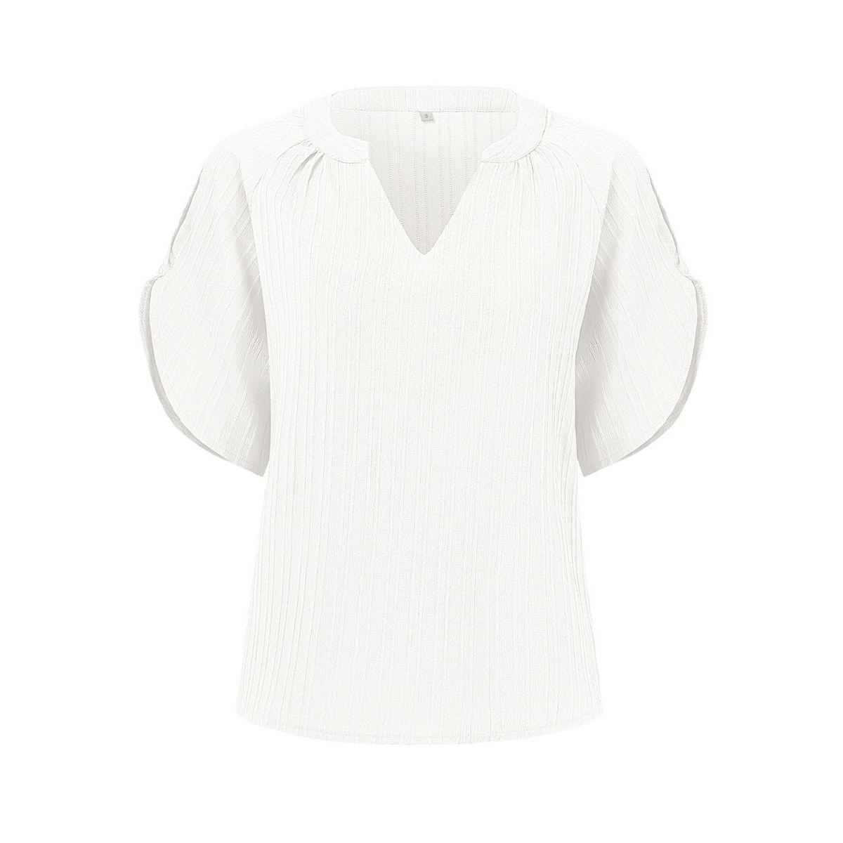 Styli Solid V Neck Slit Cut Sleeve Blouse-women-clothing-shirtsandblouses-blouses-image-6