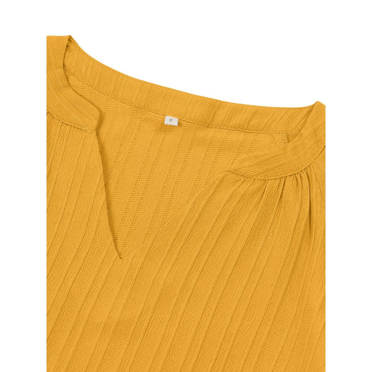 Styli Solid V-Neck Short Sleeve Blouse-women-clothing-shirtsandblouses-blouses-image-5