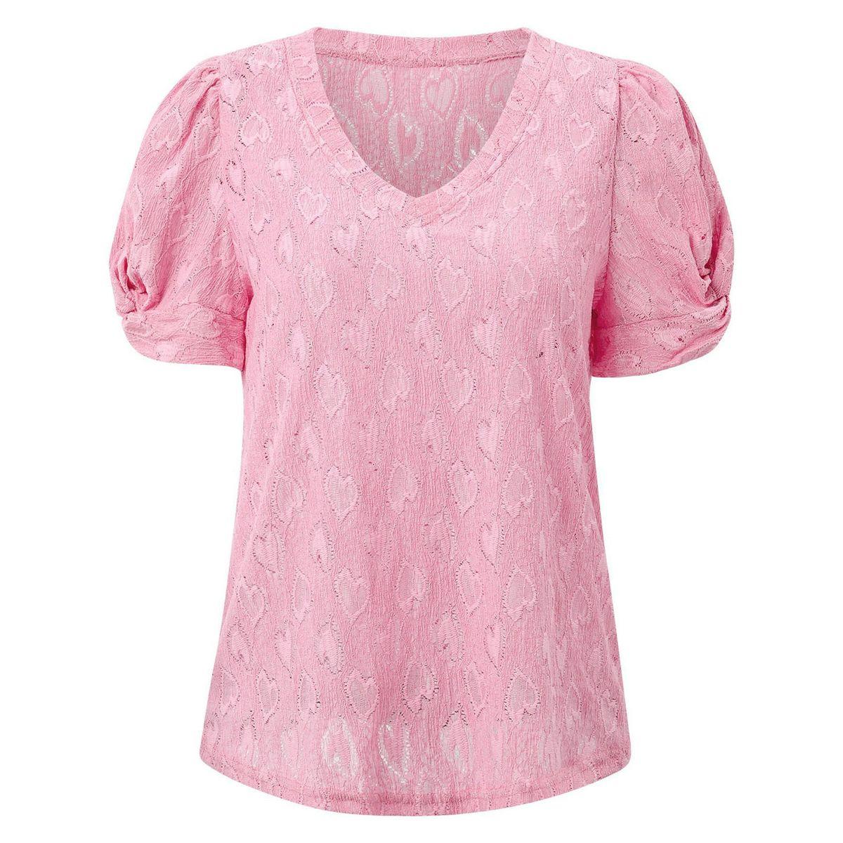 Styli Texture Twisted Knot Short Sleeve Top-women-clothing-shirtsandblouses-blouses-image-2