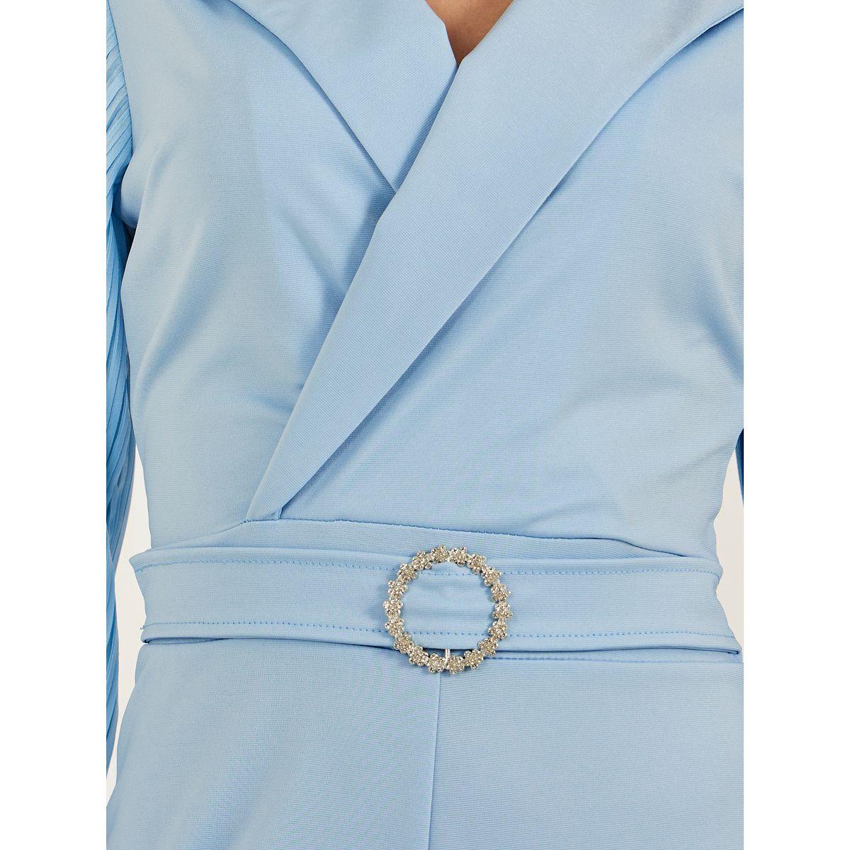 Styli Pleated Balloon Sleeves Straight Leg Jumpsuit with Belted Detail-women-clothing-jumpsuits-image-3
