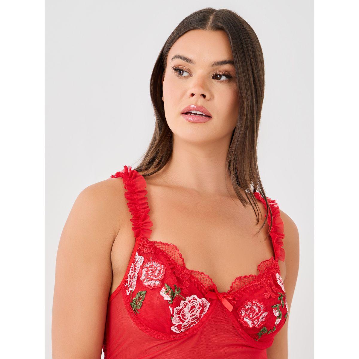 قميص نوم بتفاصيل مزمومة وسروال داخلي-women-clothing-lingerie-babydollsandbodysuits-image-2