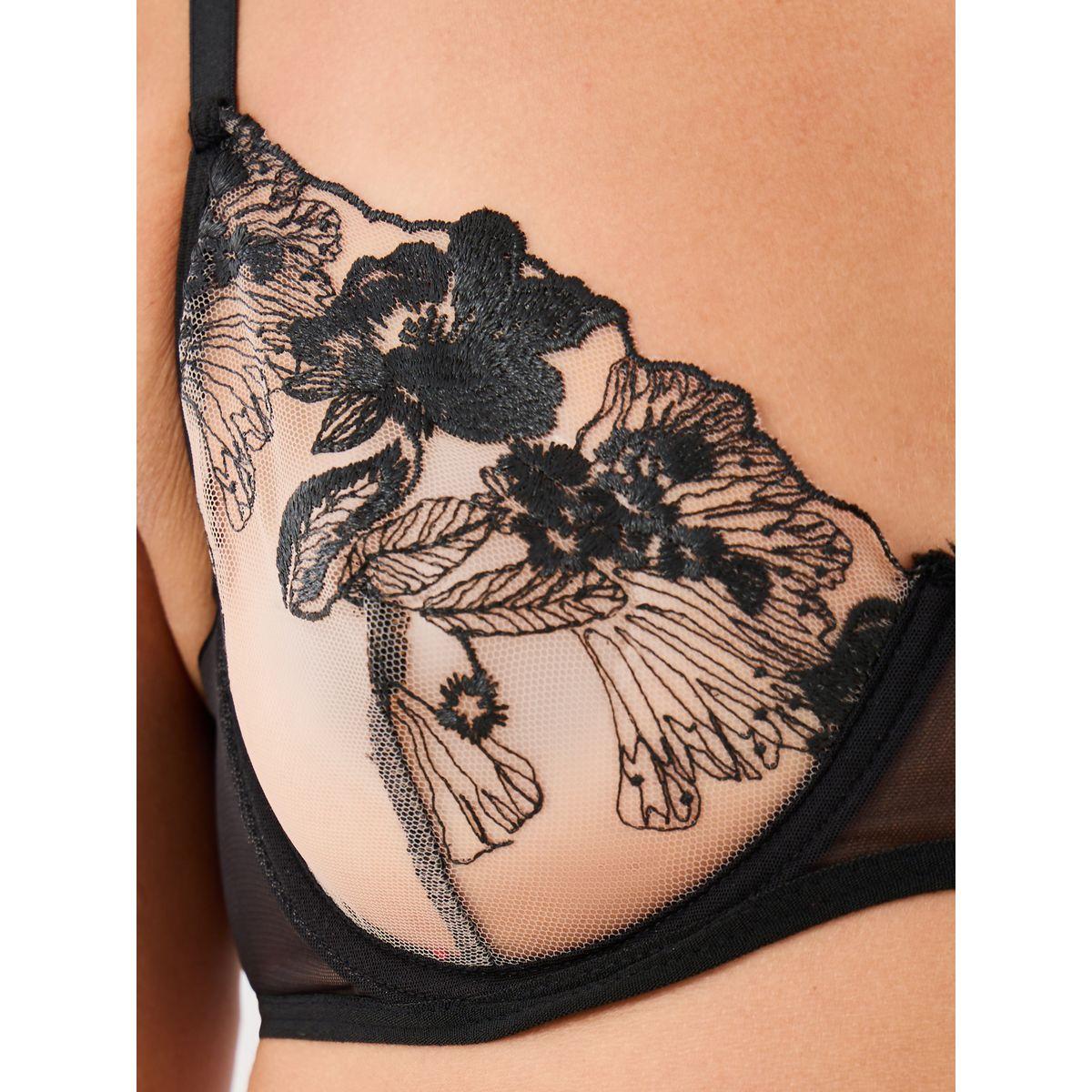 Styli Floral Applique Edge Non-Padded Wired Bra and Briefs Set-women-clothing-lingerie-lingeriesets-image-5