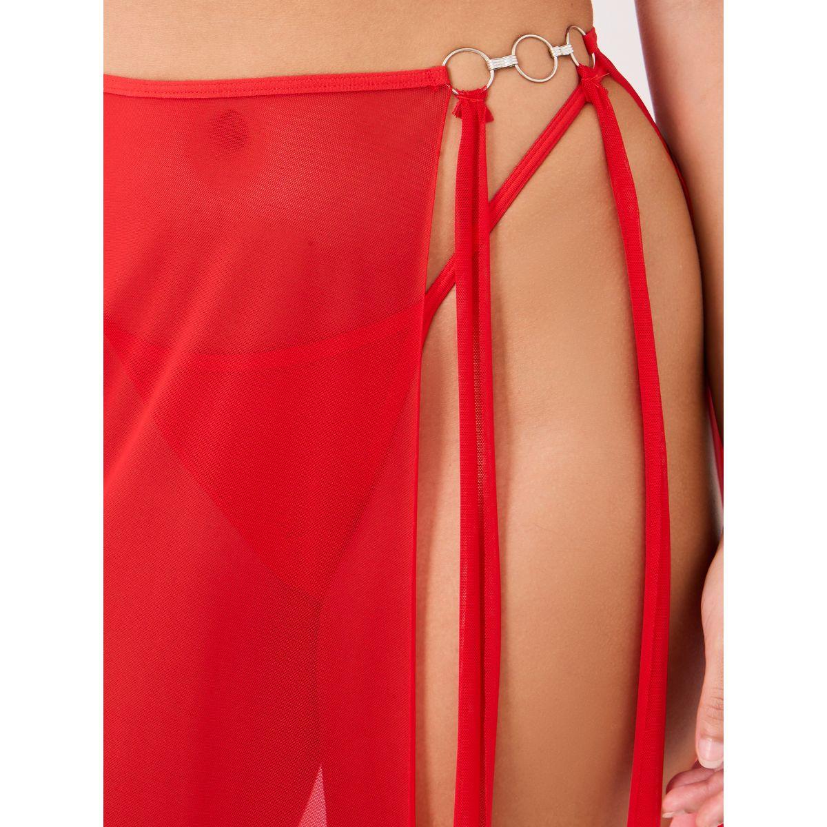 Styli Metal Ring Strap Non-Wired Padded Bra, Wrap Skirt and Briefs Set-women-clothing-lingerie-lingeriesets-image-4