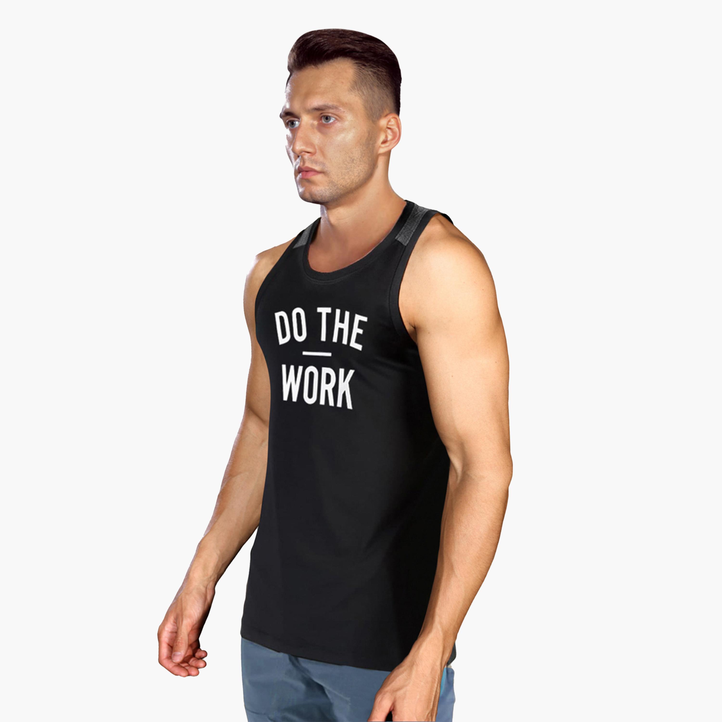 Take Two Slogan Print Round Neck Tank Top-men-clothing-sportswearandactivewear-tshirtsandpolos-image-1