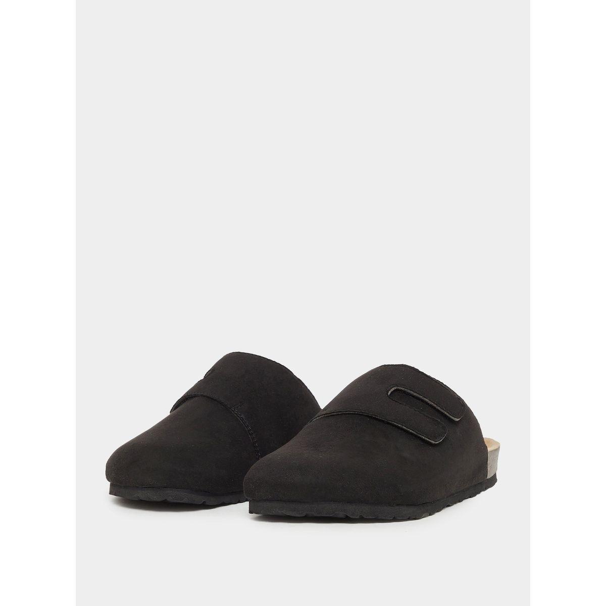 Styli Plain Velcro Detail Faux Suede Clog Sandals-men-shoes-sandals-image-2