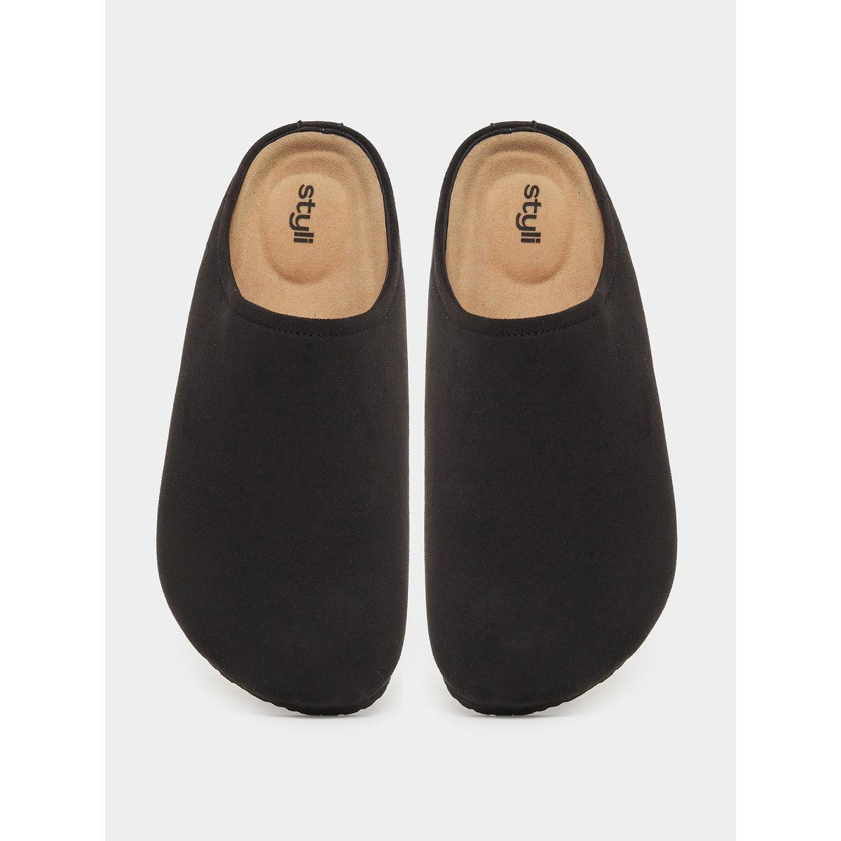 Styli Plain Round Toe Faux Suede Clog Sandals-men-shoes-sandals-image-5