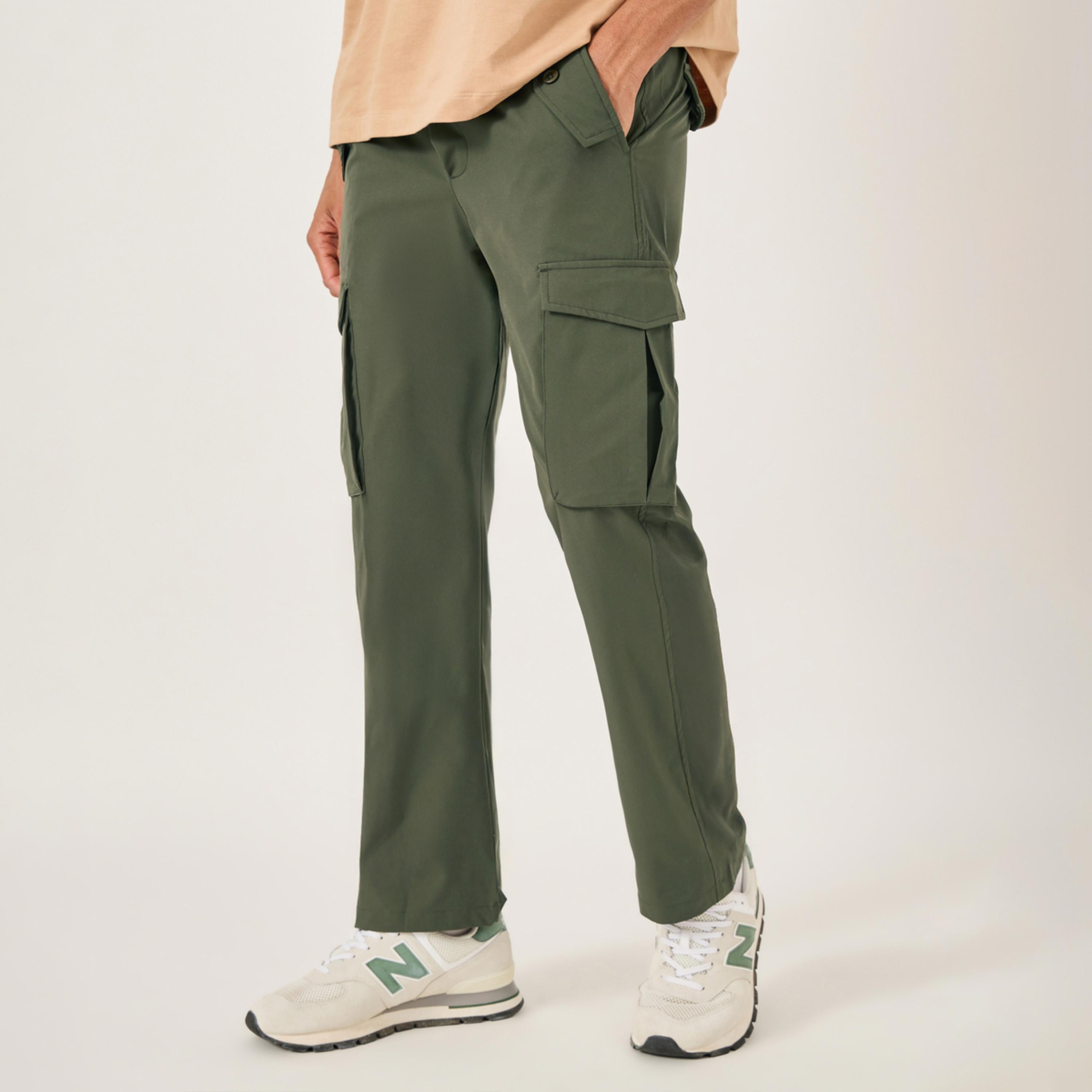 Fort Collins x Styli Men Solid Straight Leg Cargo Pants-men-clothing-bottoms-joggers-image-1