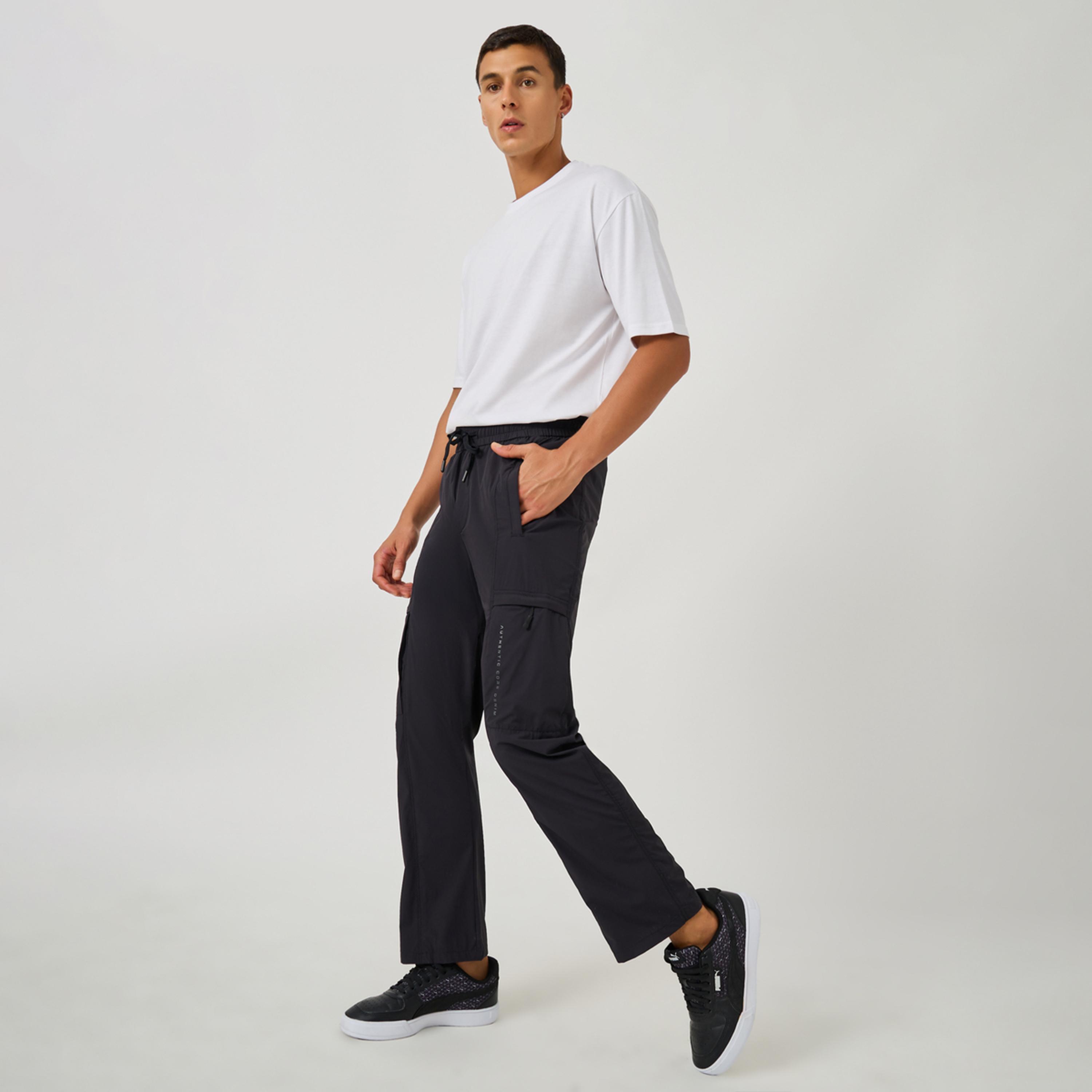 Fort Collins x Styli Solid Drawstring Waist Straight Leg Pants-men-clothing-bottoms-joggers-image-2