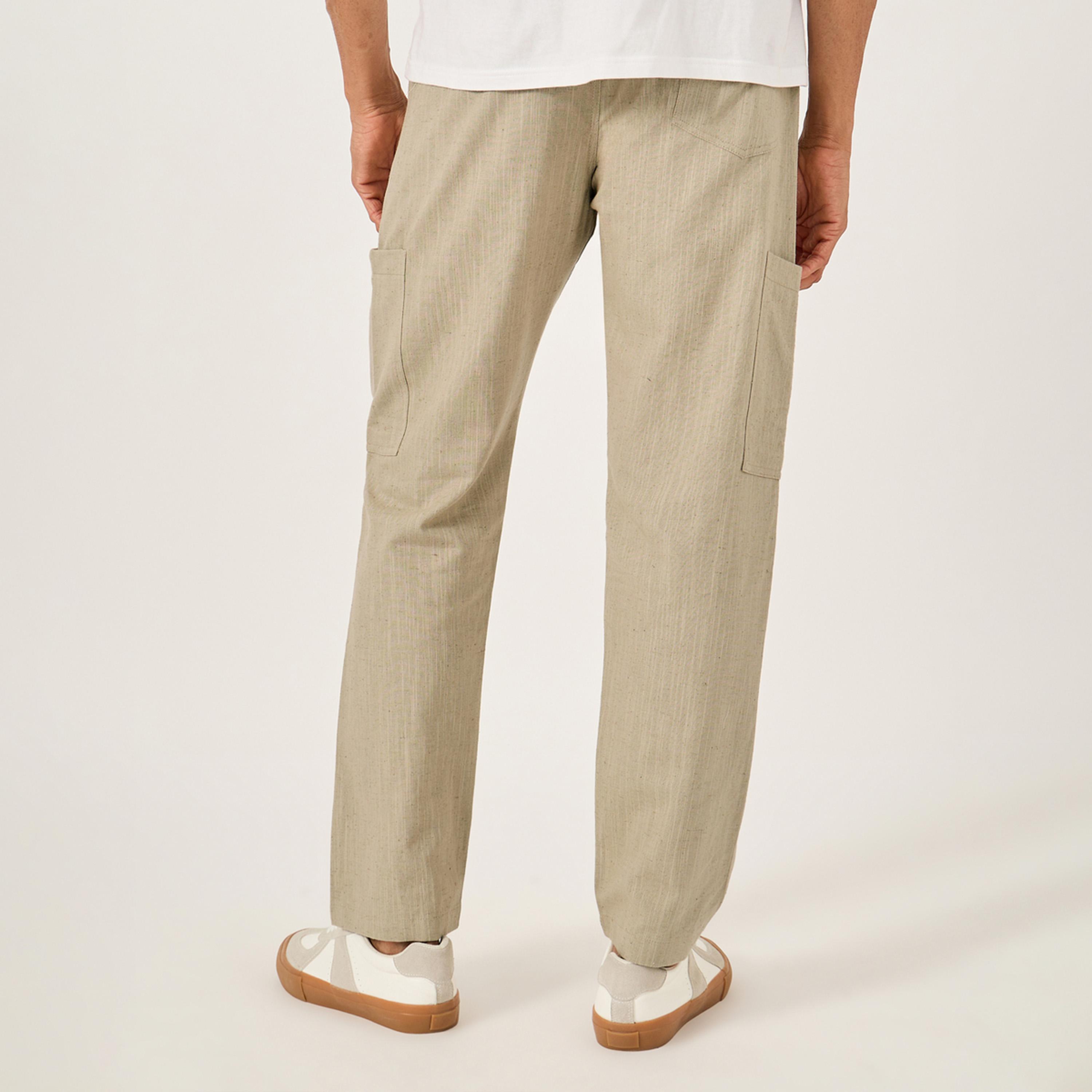 فورت كولينز × ستايلي - بنطال رجالي قطن بيج وساق مستقيمة-men-clothing-bottoms-trousersandchinos-trousers-image-4