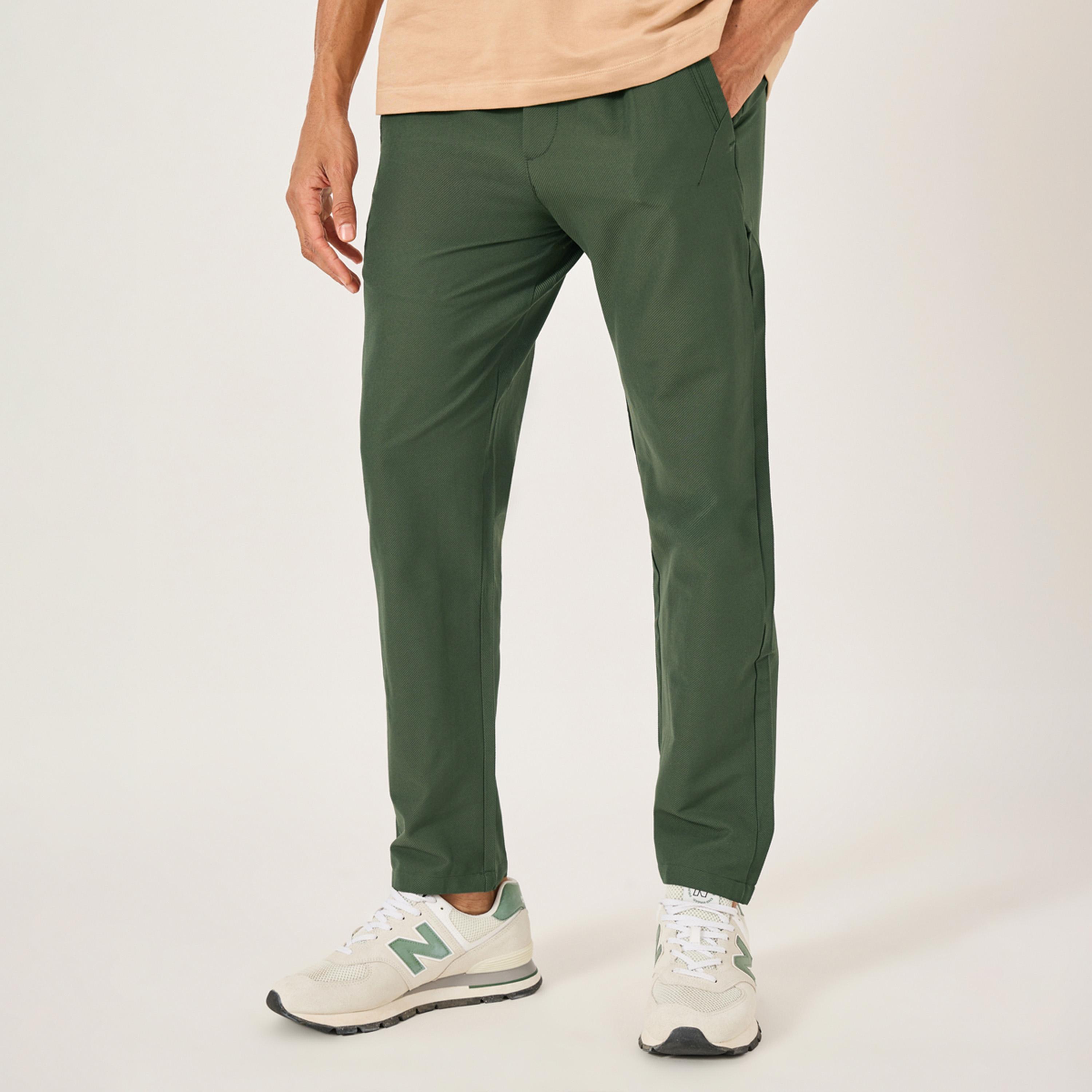 Fort Collins x Styli Men Solid Straight Leg Pants with Drawstring Waist-men-clothing-bottoms-trousersandchinos-trousers-image-1