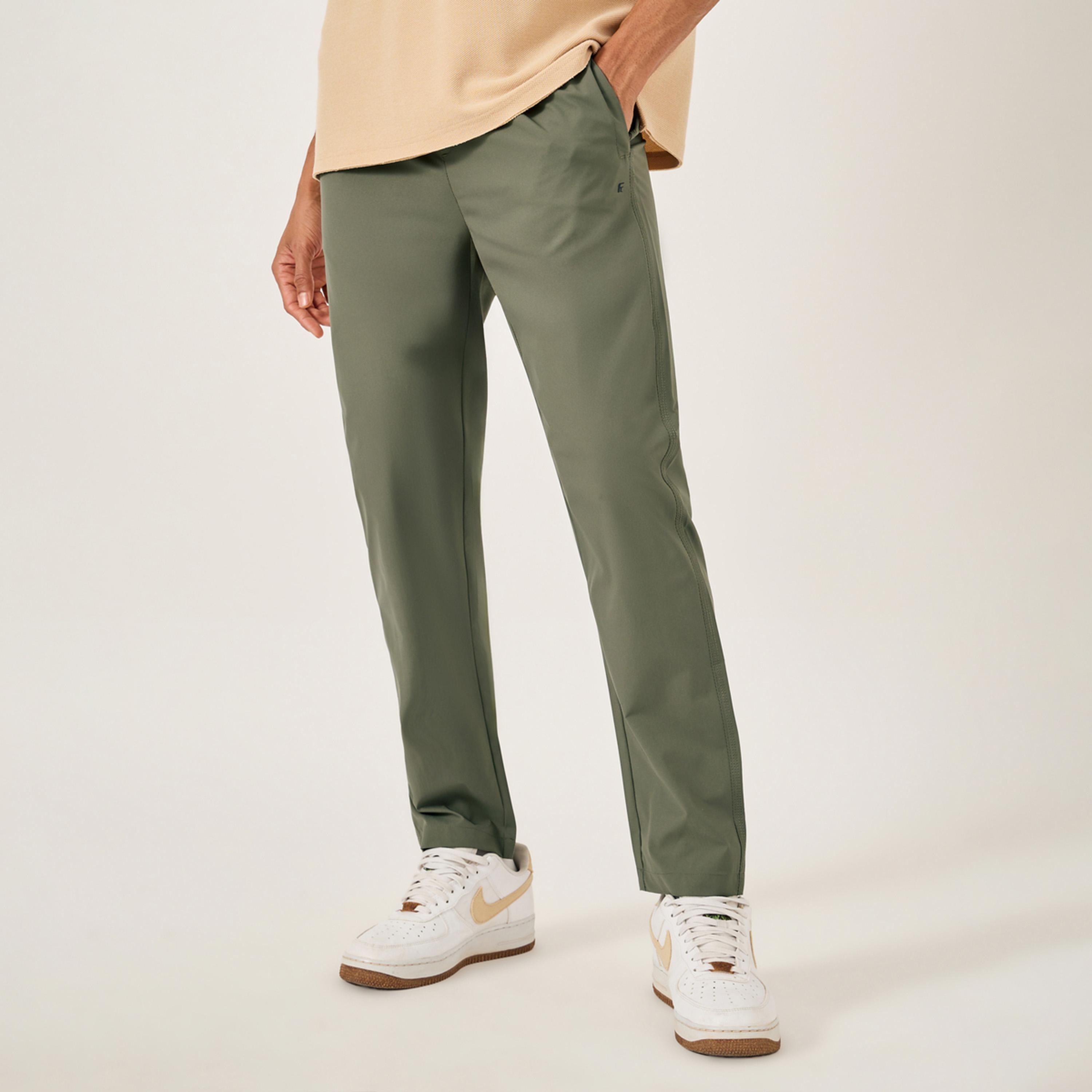 Fort Collins x Styli Men Solid Drawstring Waist Regular Fit Pants-men-clothing-bottoms-trousersandchinos-trousers-image-1