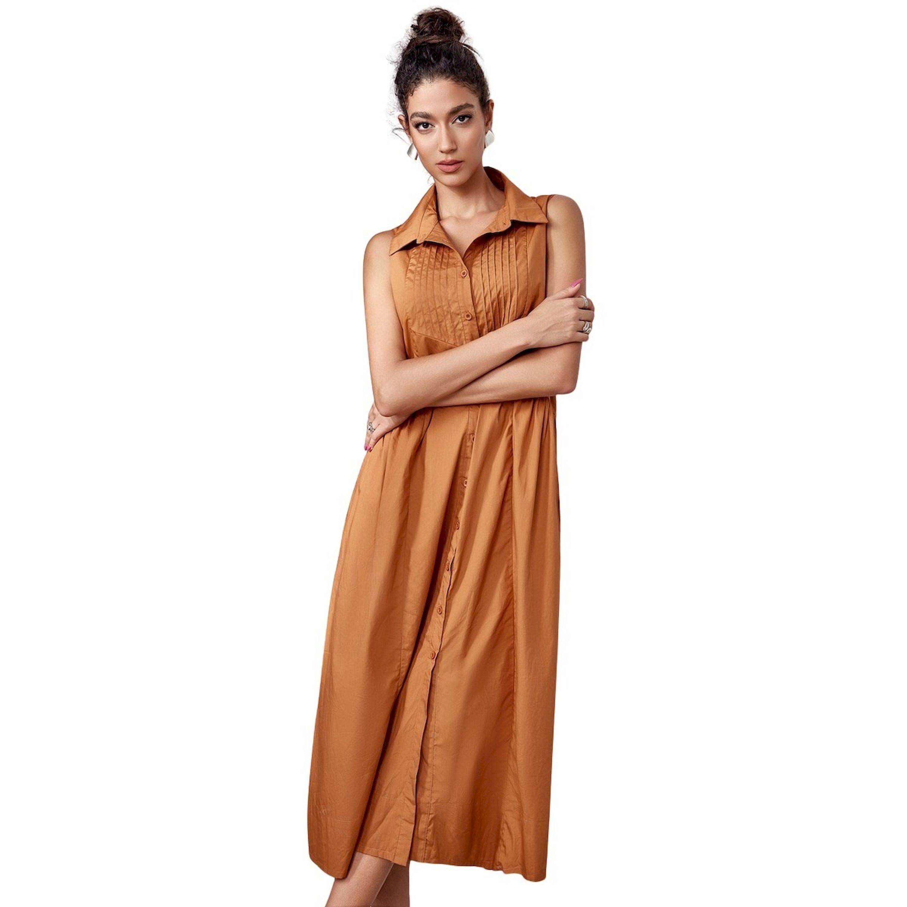 Take Two Solid Button Up Sleeveless Shirt Midi Dress-women-clothing-dresses-image-5