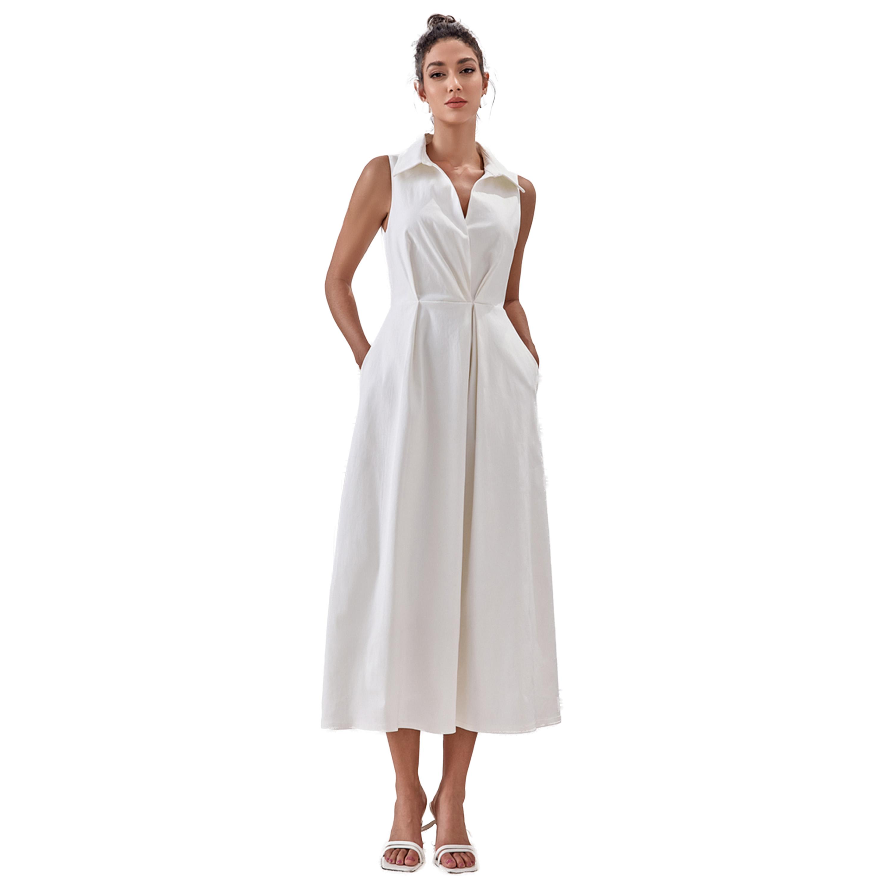 فستان ميدي سادة بلا أكمام-women-clothing-dresses-image-1