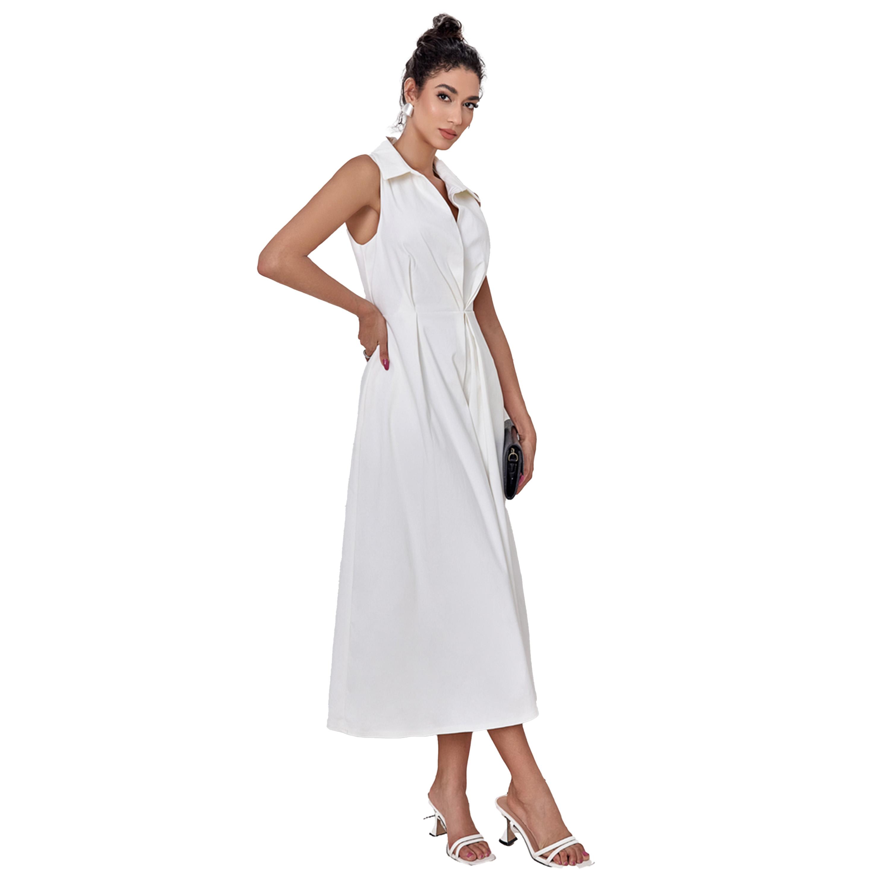 Take Two Solid Pocket Detail Sleeveless A-Line Midi Dress-women-clothing-dresses-image-5