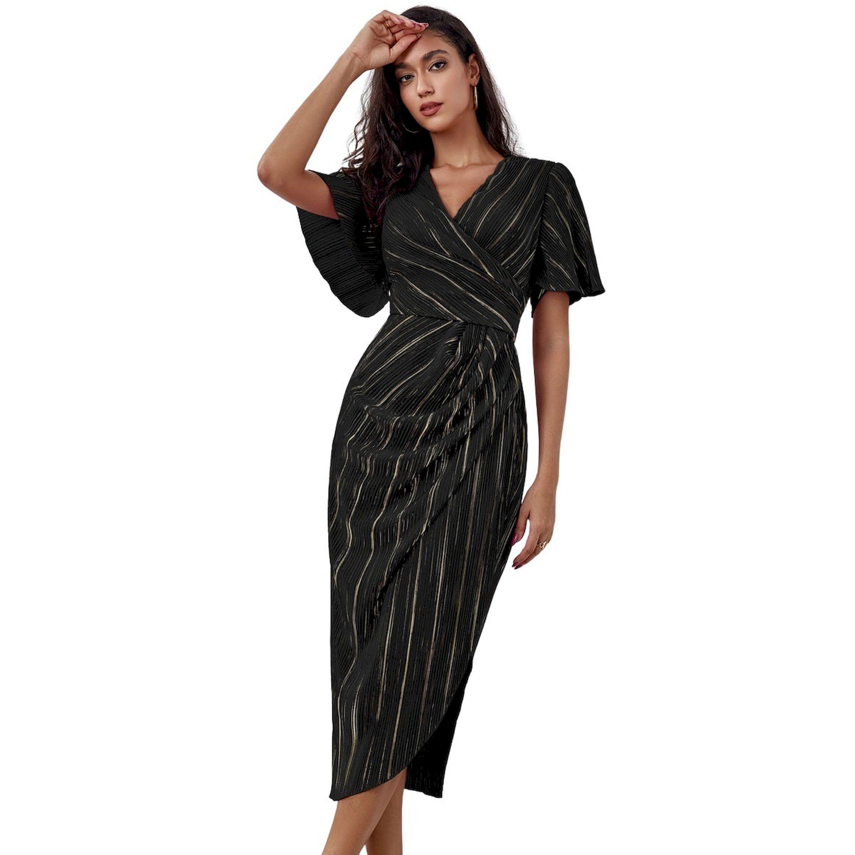 فستان ميدي مخطط بنمط لف-women-clothing-dresses-image-1