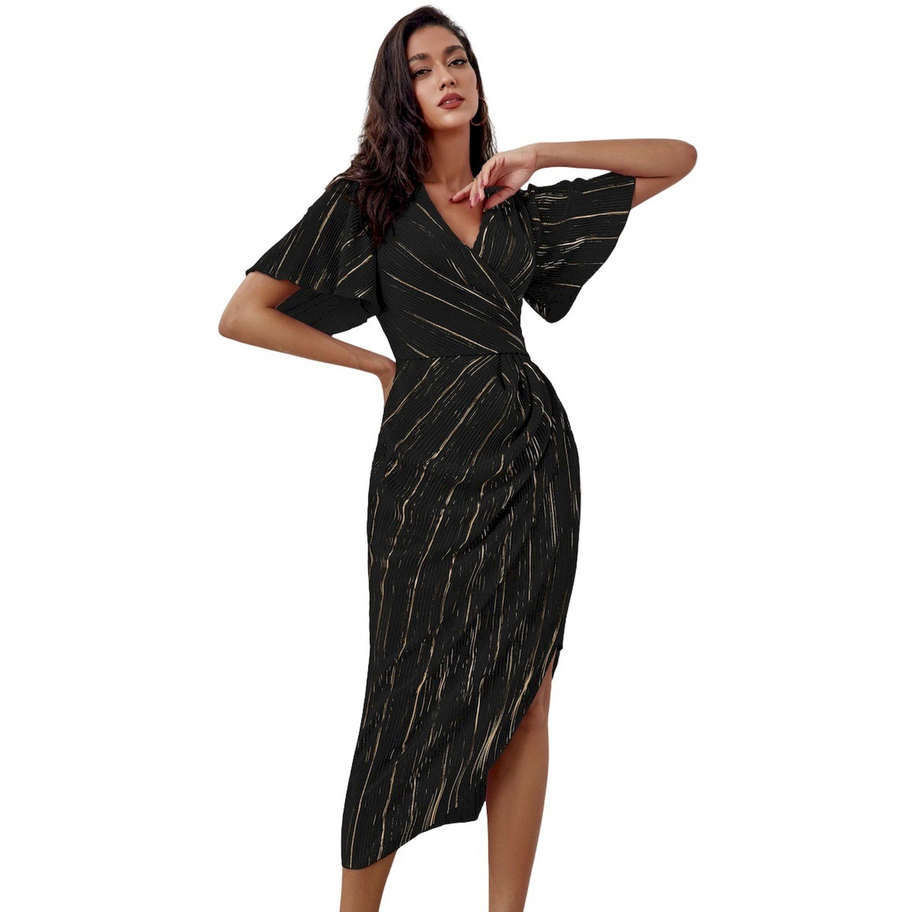 Take Two Striped V Neck Wrap Look Sheath Midi Dress-women-clothing-dresses-image-3