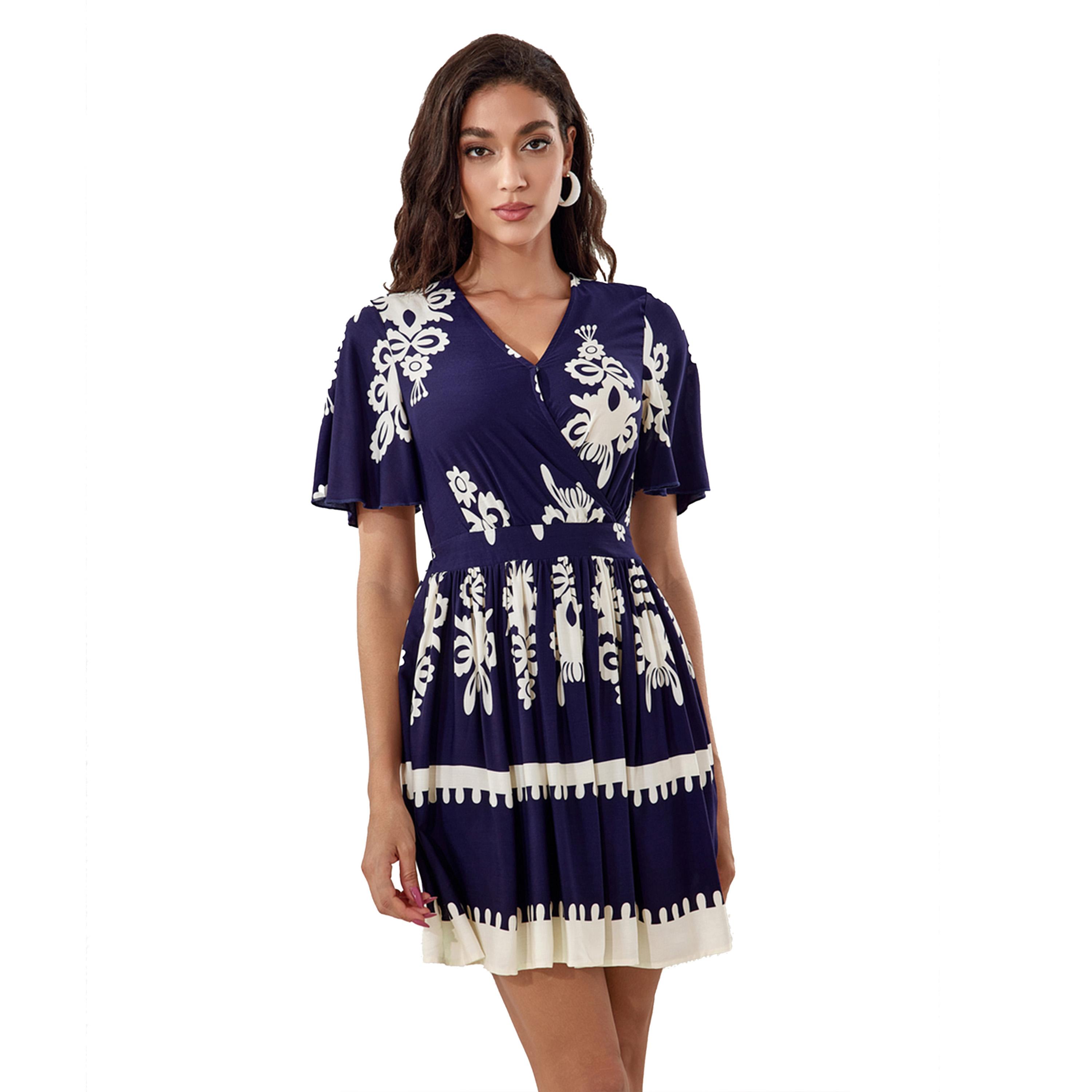فستان ميدي مطبع بحافة واسعة-women-clothing-dresses-image-3