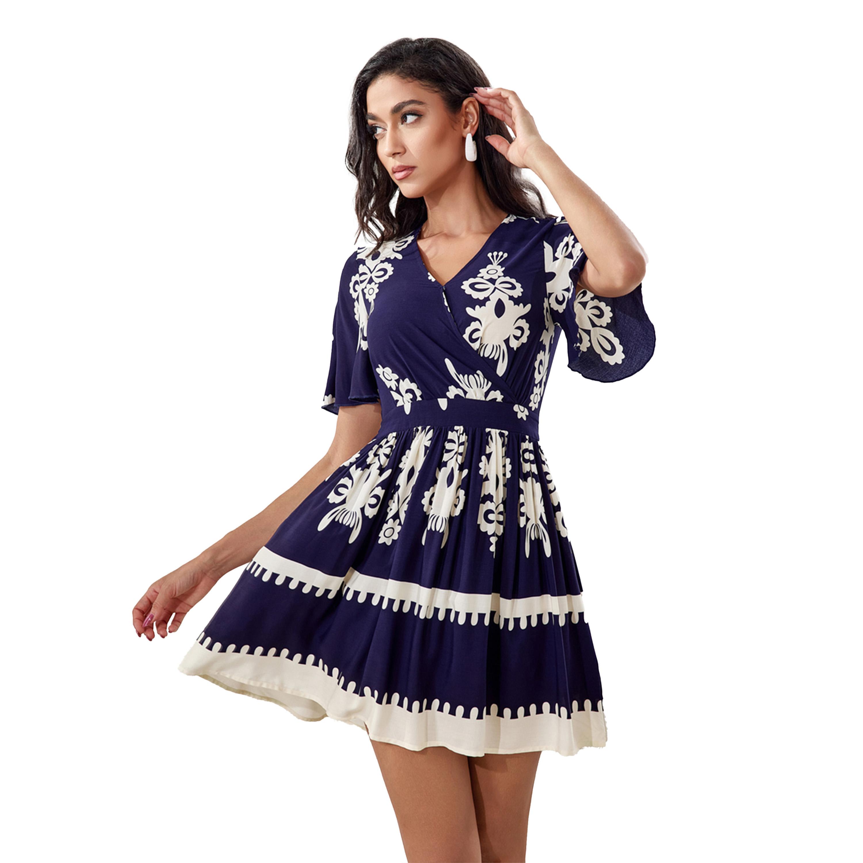 فستان ميدي مطبع بحافة واسعة-women-clothing-dresses-image-4