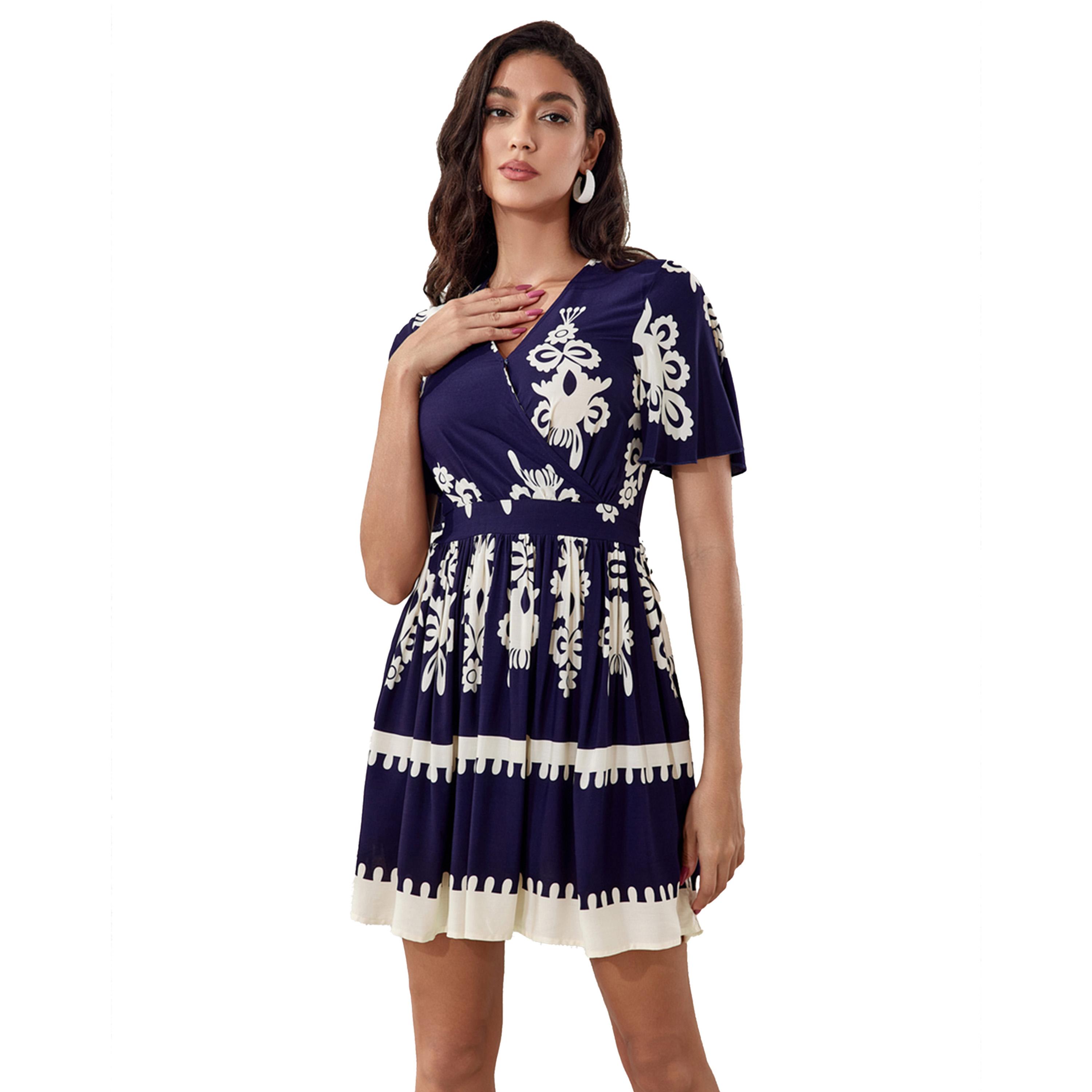 Take Two Printed V Neck A-Line Midi Dress-women-clothing-dresses-image-5