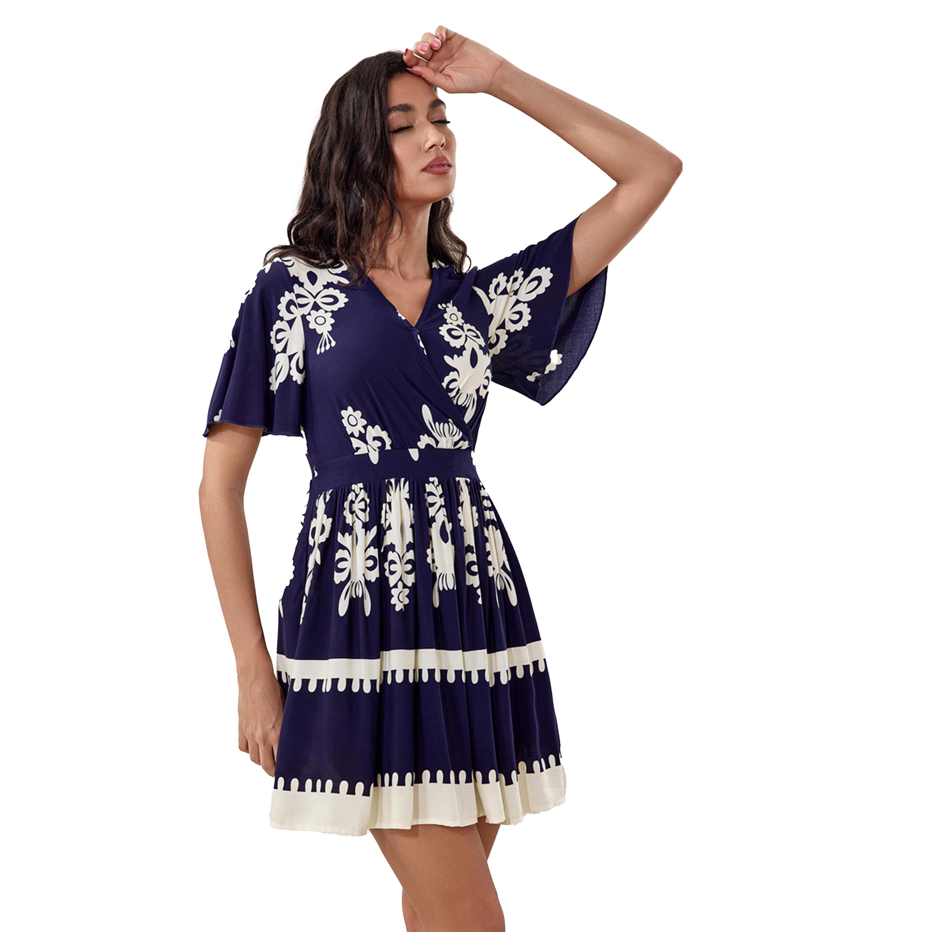 Take Two Printed V Neck A-Line Midi Dress-women-clothing-dresses-image-6