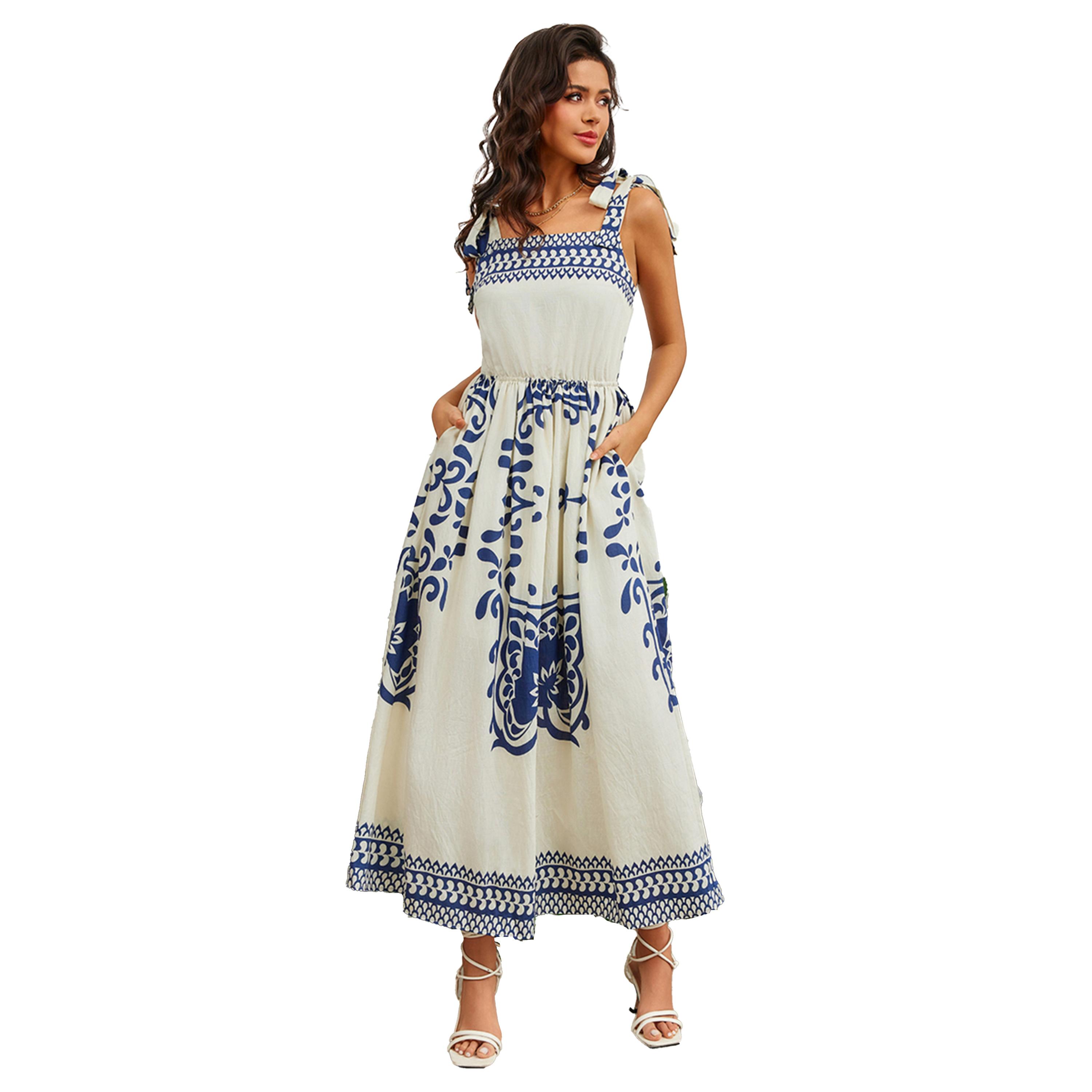Take Two Printed Square Neck A-Line Midi Dress-women-clothing-dresses-image-2